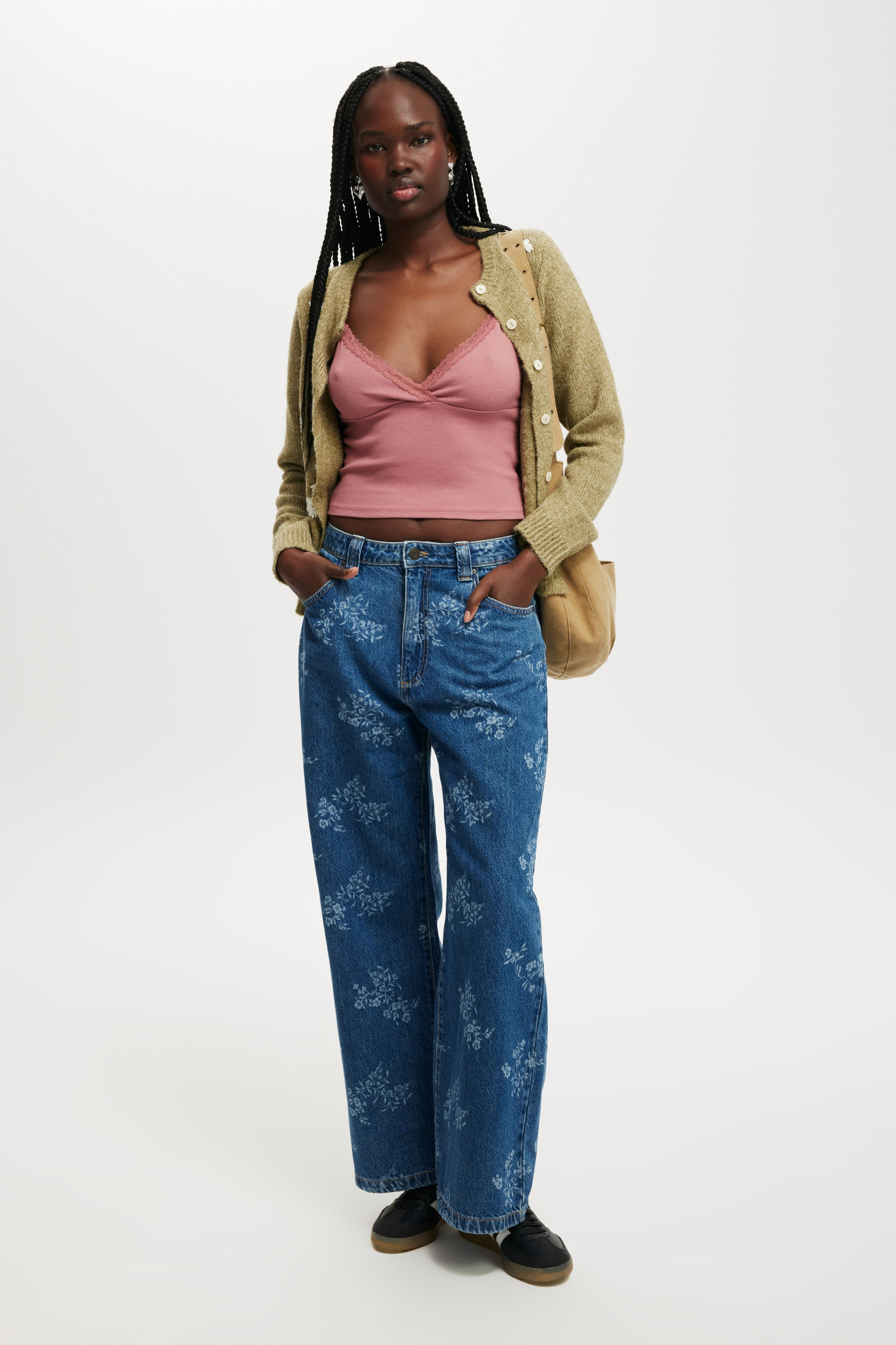 Low Super Baggy Jean nordic blue/floral laser