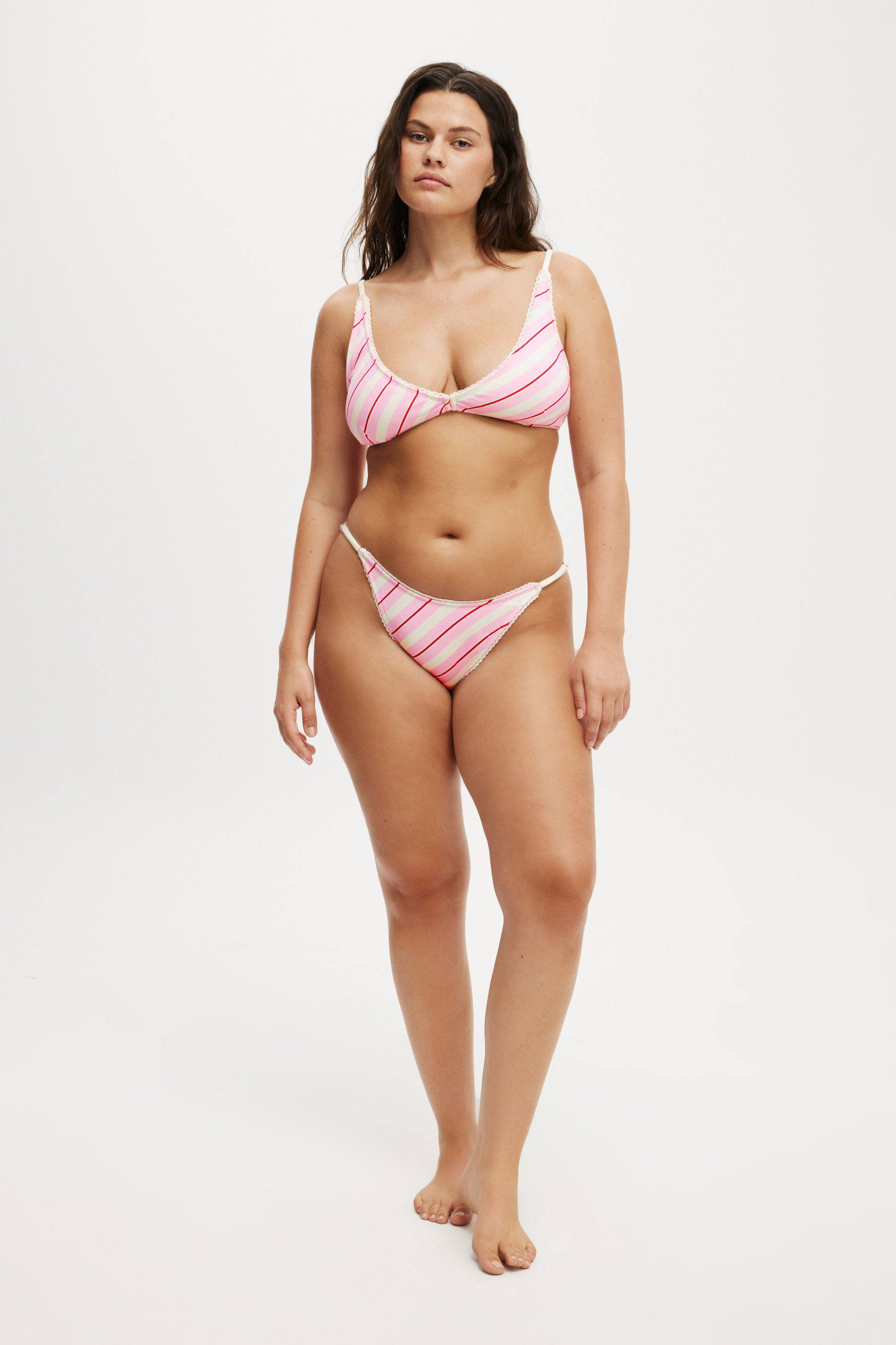 Micro Tanga Brazilian Bikini Bottom maeve stripe pirouette crepe