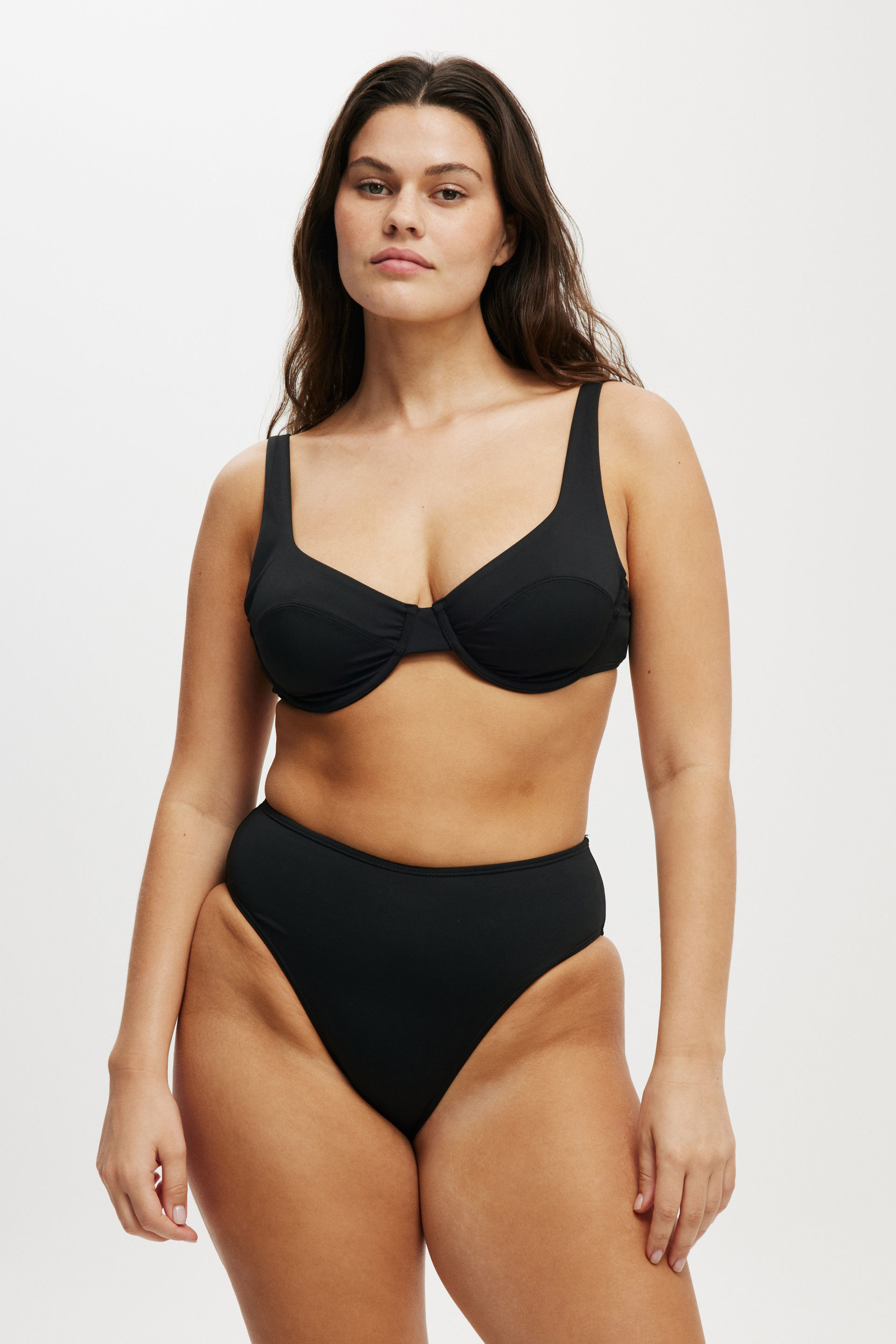 Underwire Balconette Bikini Top black