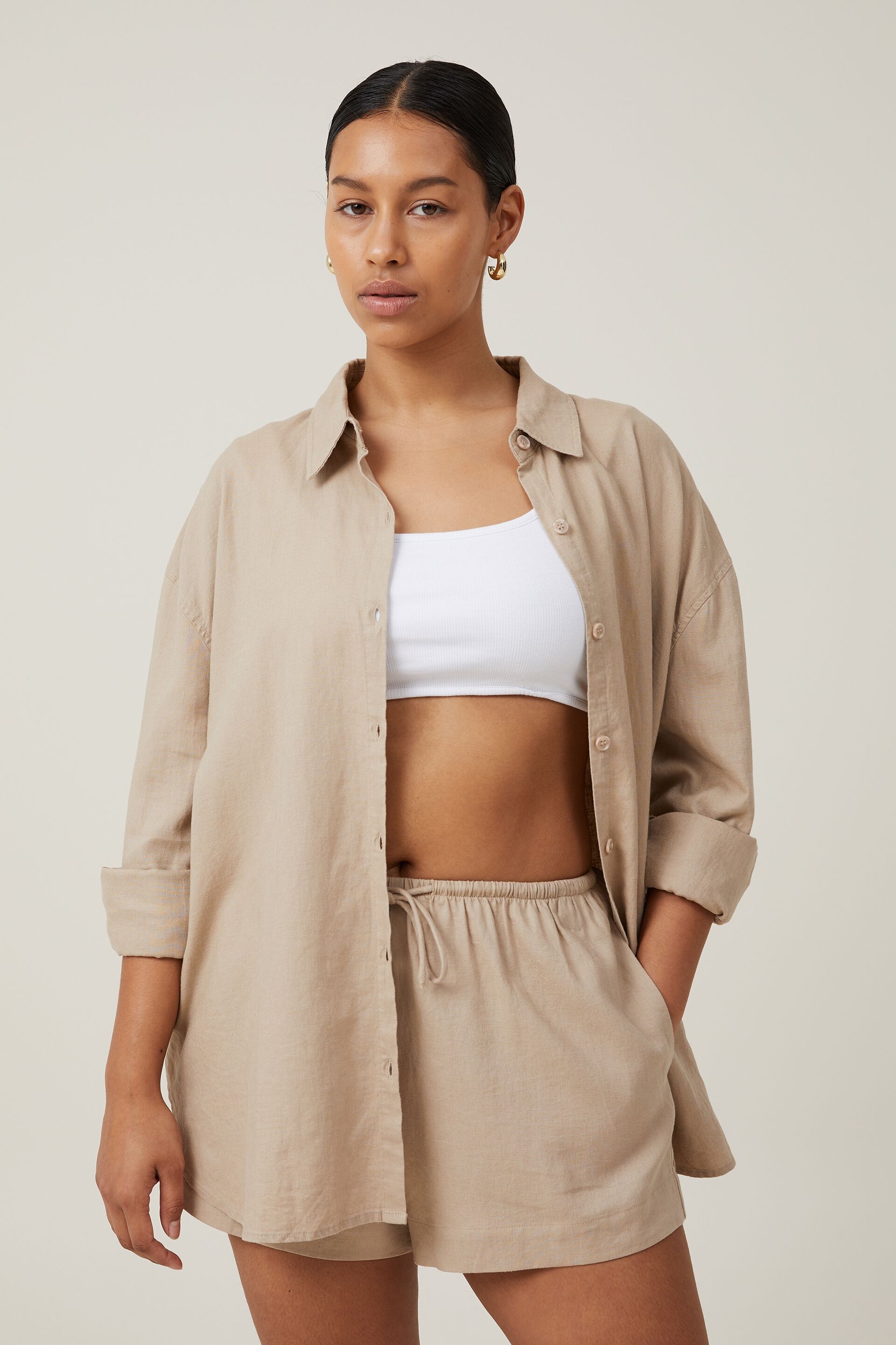 Haven Long Sleeve Shirt mid taupe