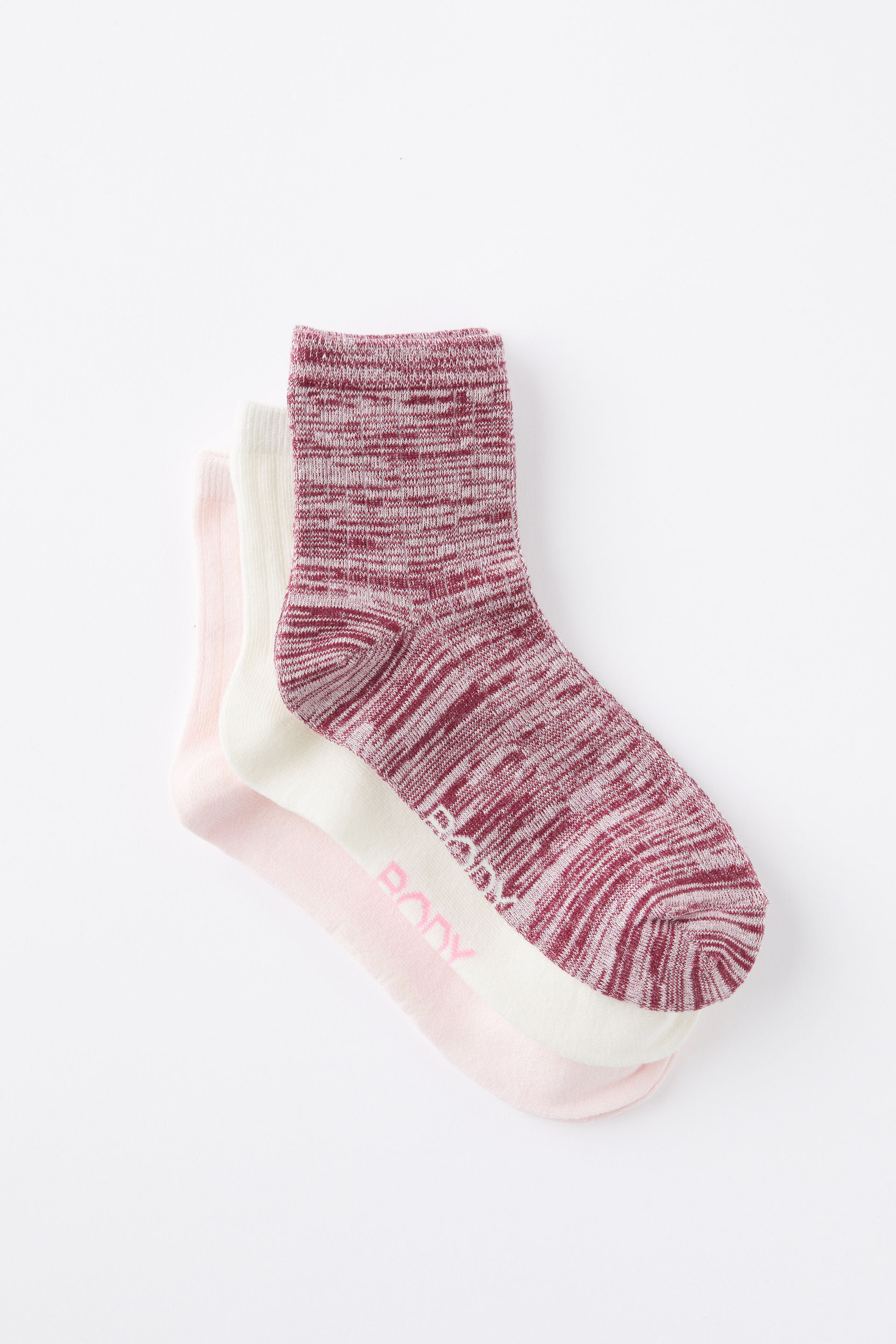 Body Mid Crew Socks 3Pk deep red/cherry dream