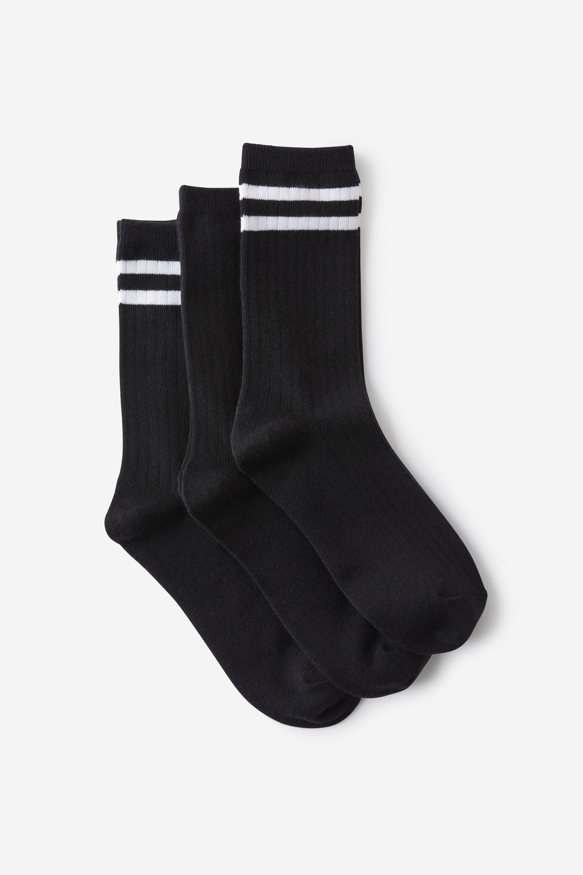 Body Crew Socks 3Pk black/white stripe