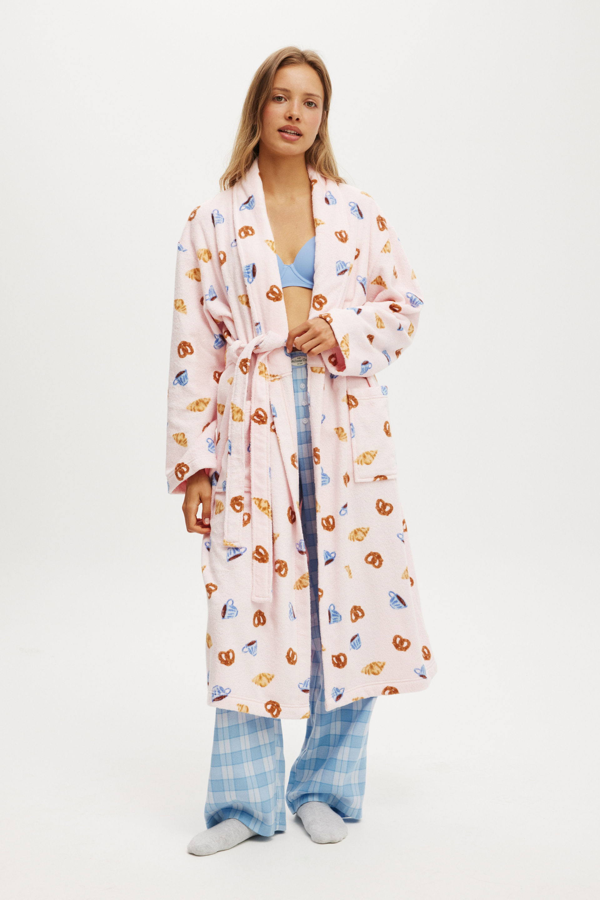 Luxe Terry Robe brunch croissant