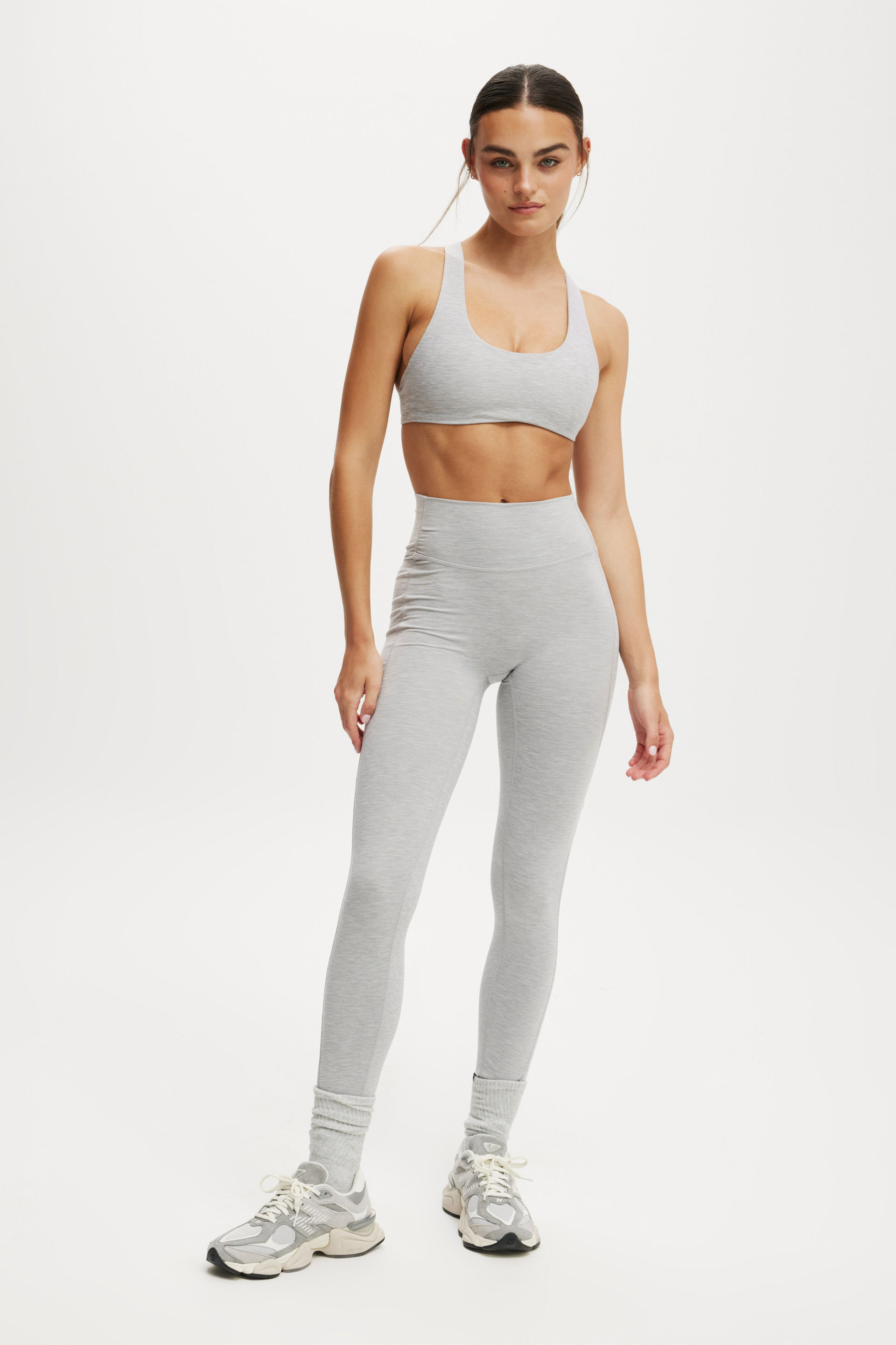 Ultra Soft Side Pocket Full Length Tight light grey marle