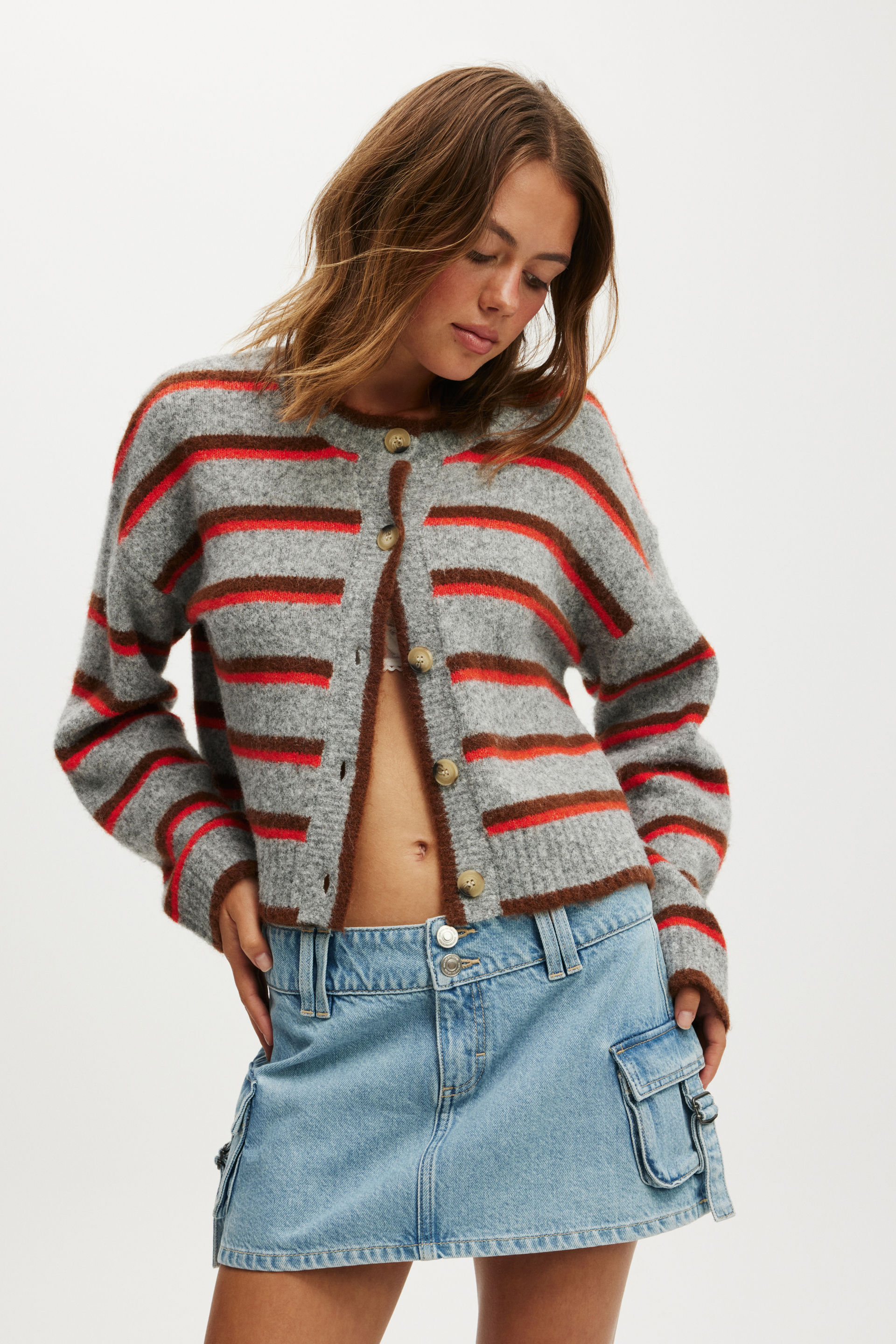 Cargo Denim Mini Skirt cleanwater blue