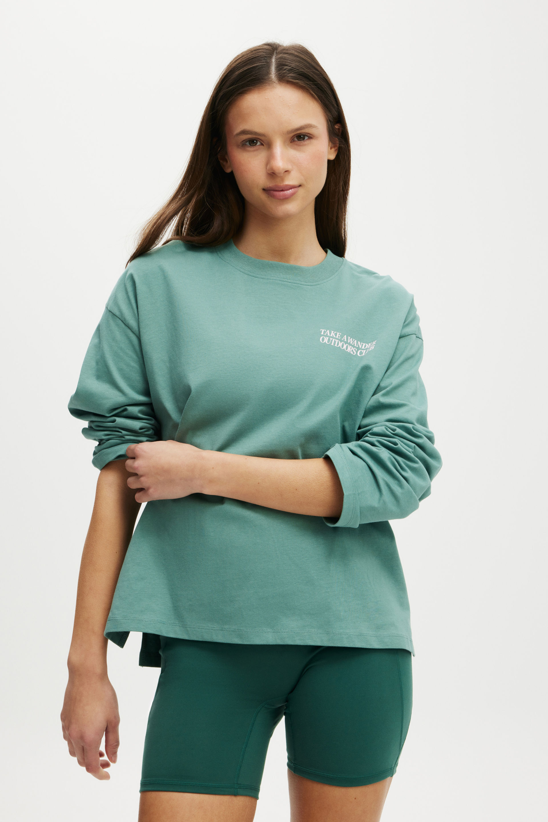 Long Sleeve Graphic Crew sagebrush/outdoors club