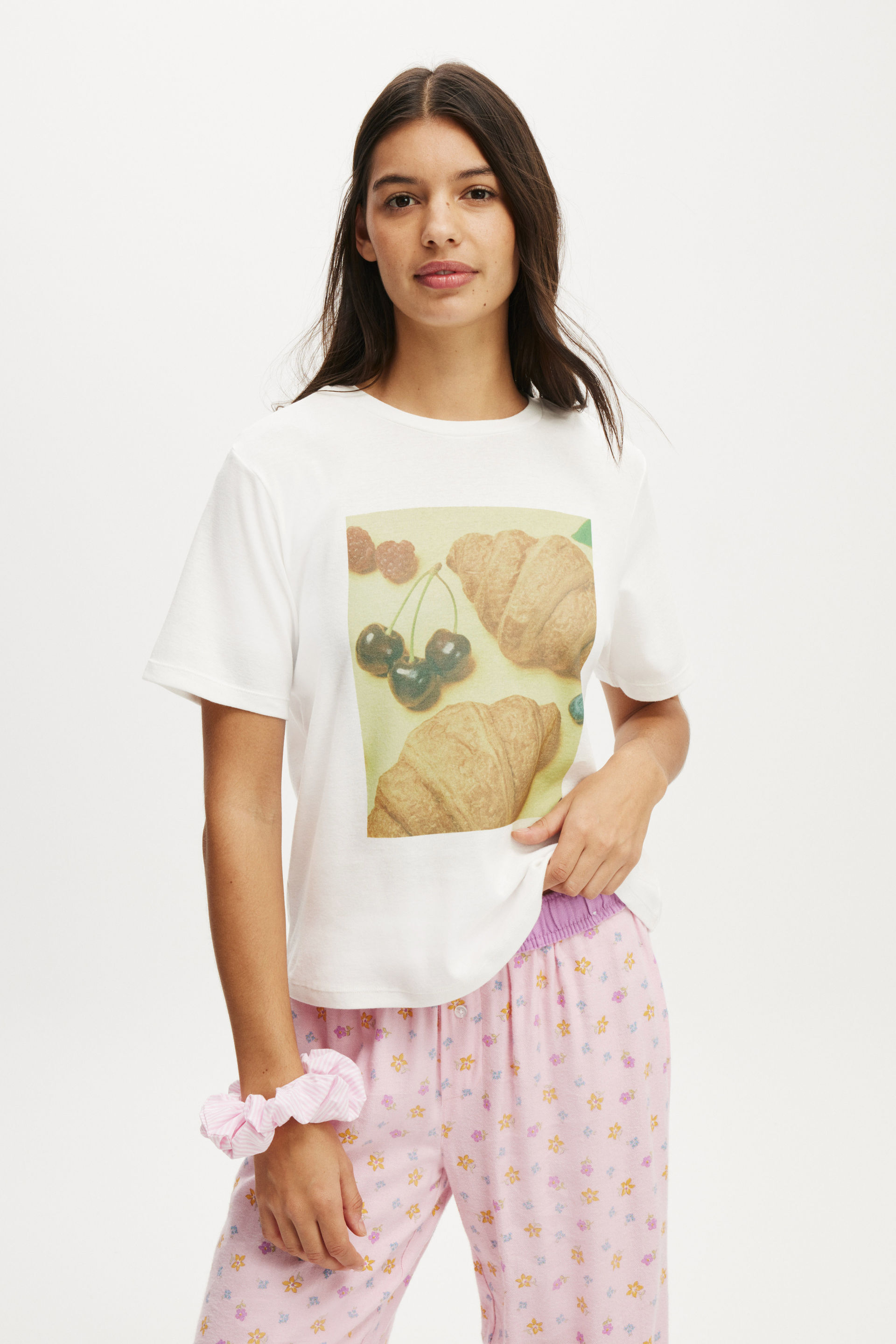 Lounge Graphic Tee croissant and cherries