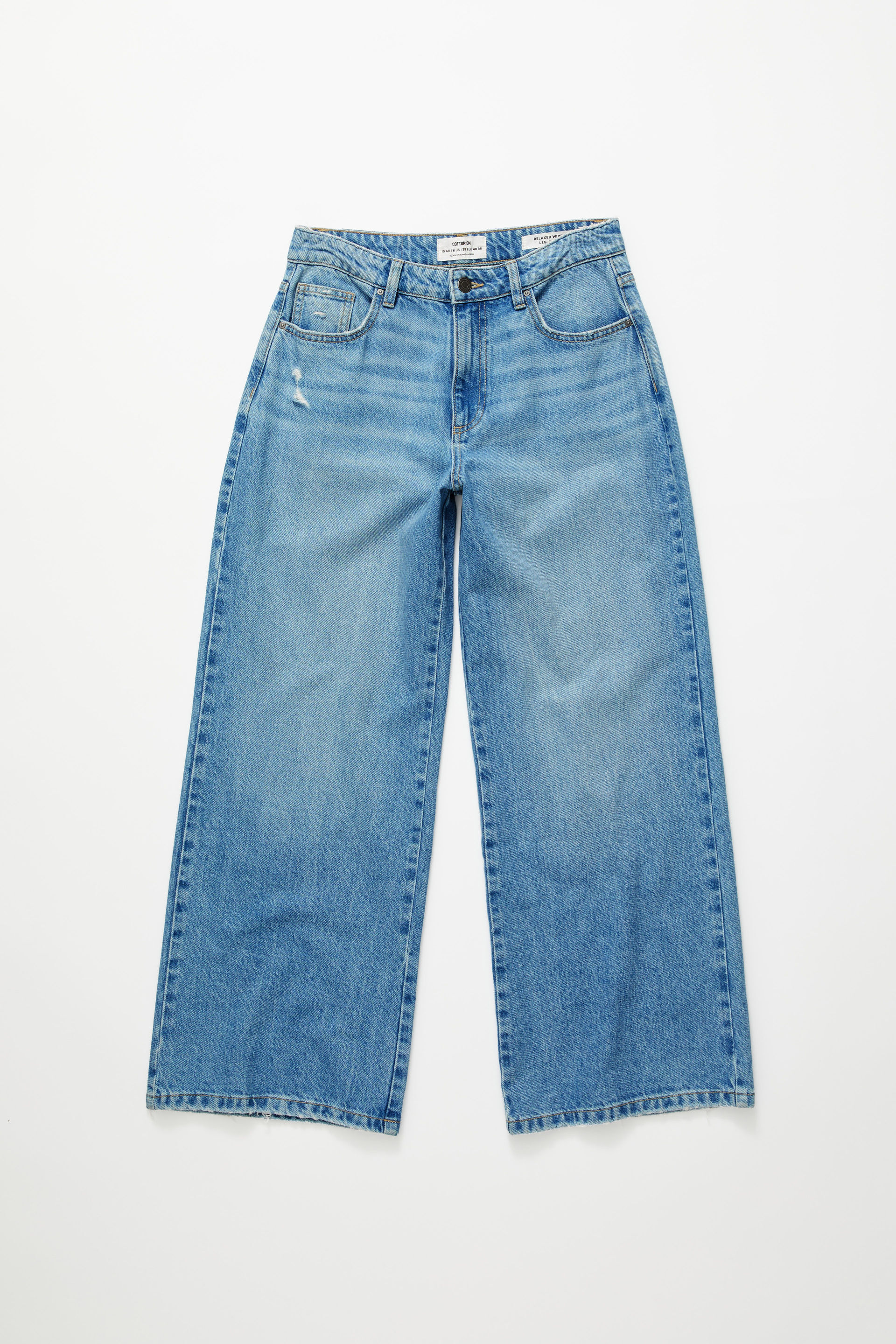 Relaxed Wide Jean breeze blue worn