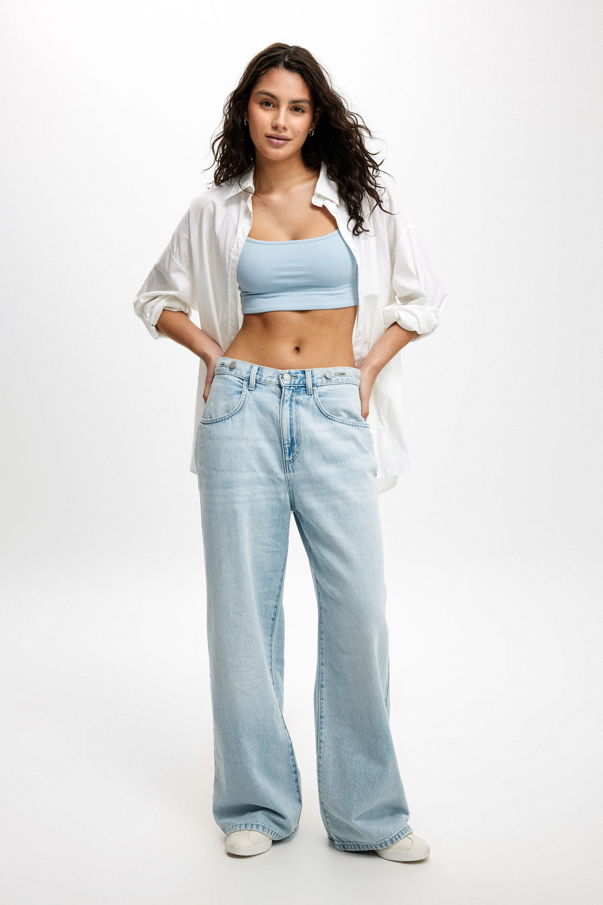 Adjustable Wide Jean crystal blue