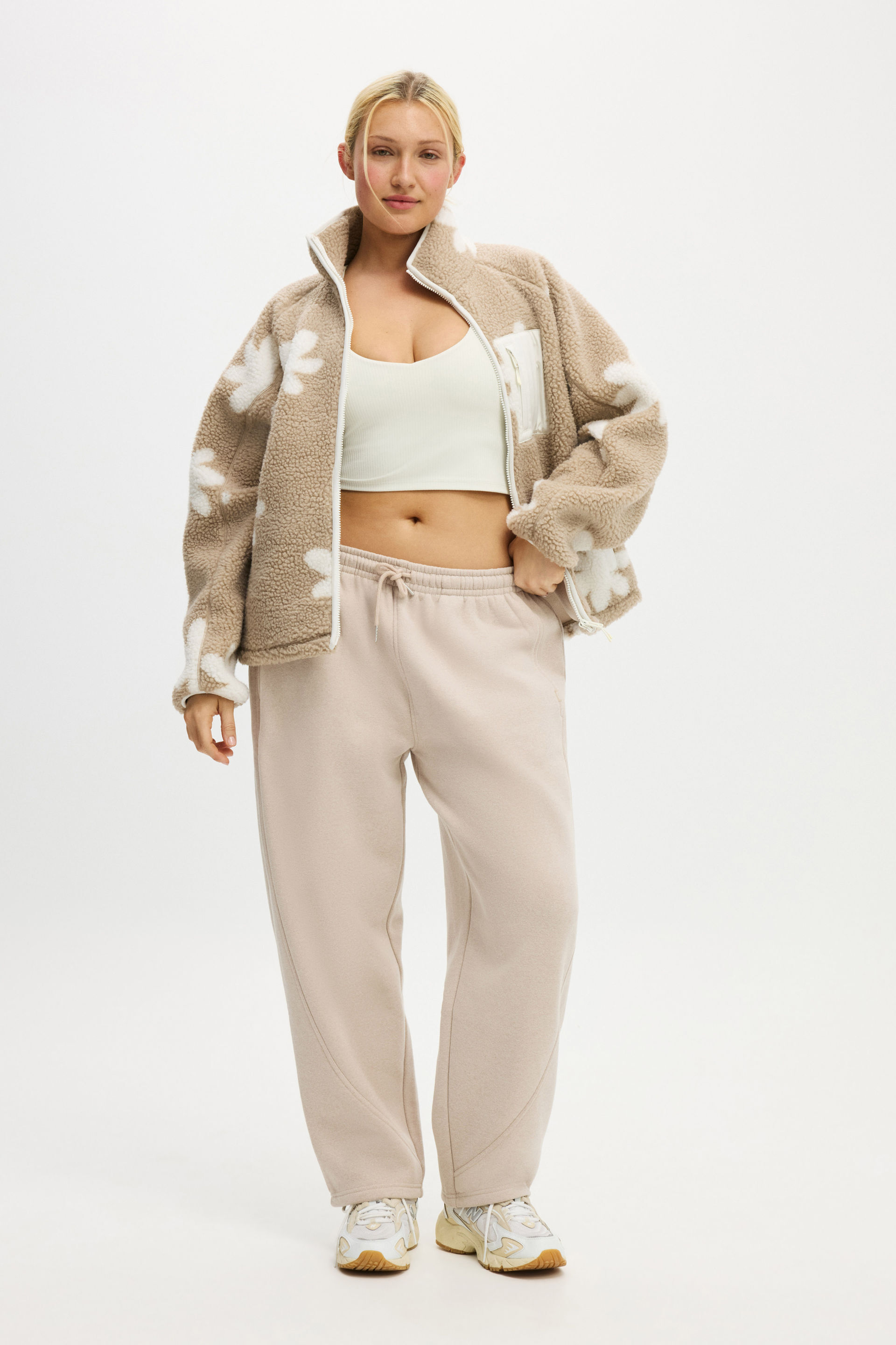 Plush Essential Barrel Sweatpant sesame marle