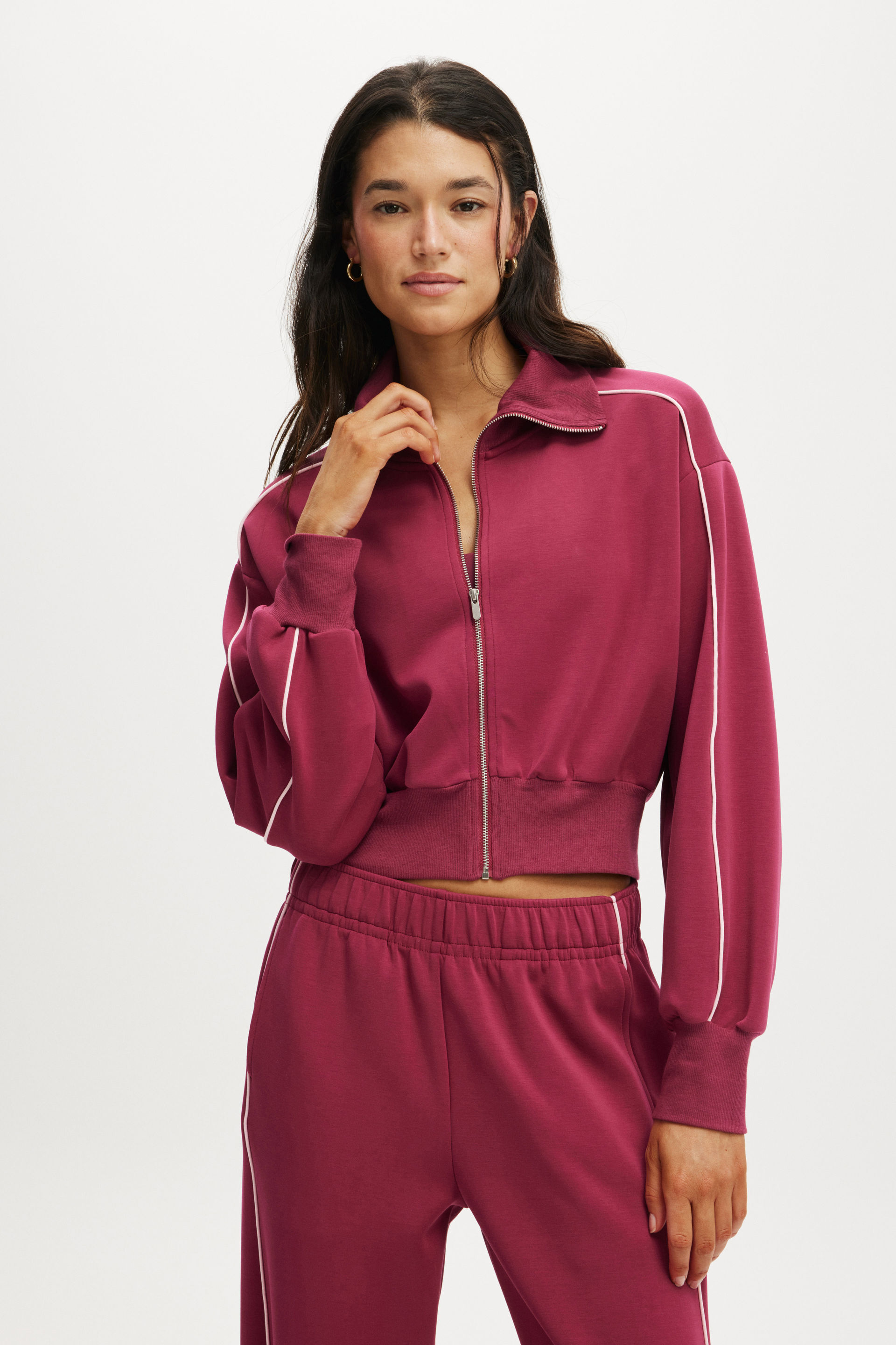 The Ultimate Soft Track Jacket sangria/cherry dream