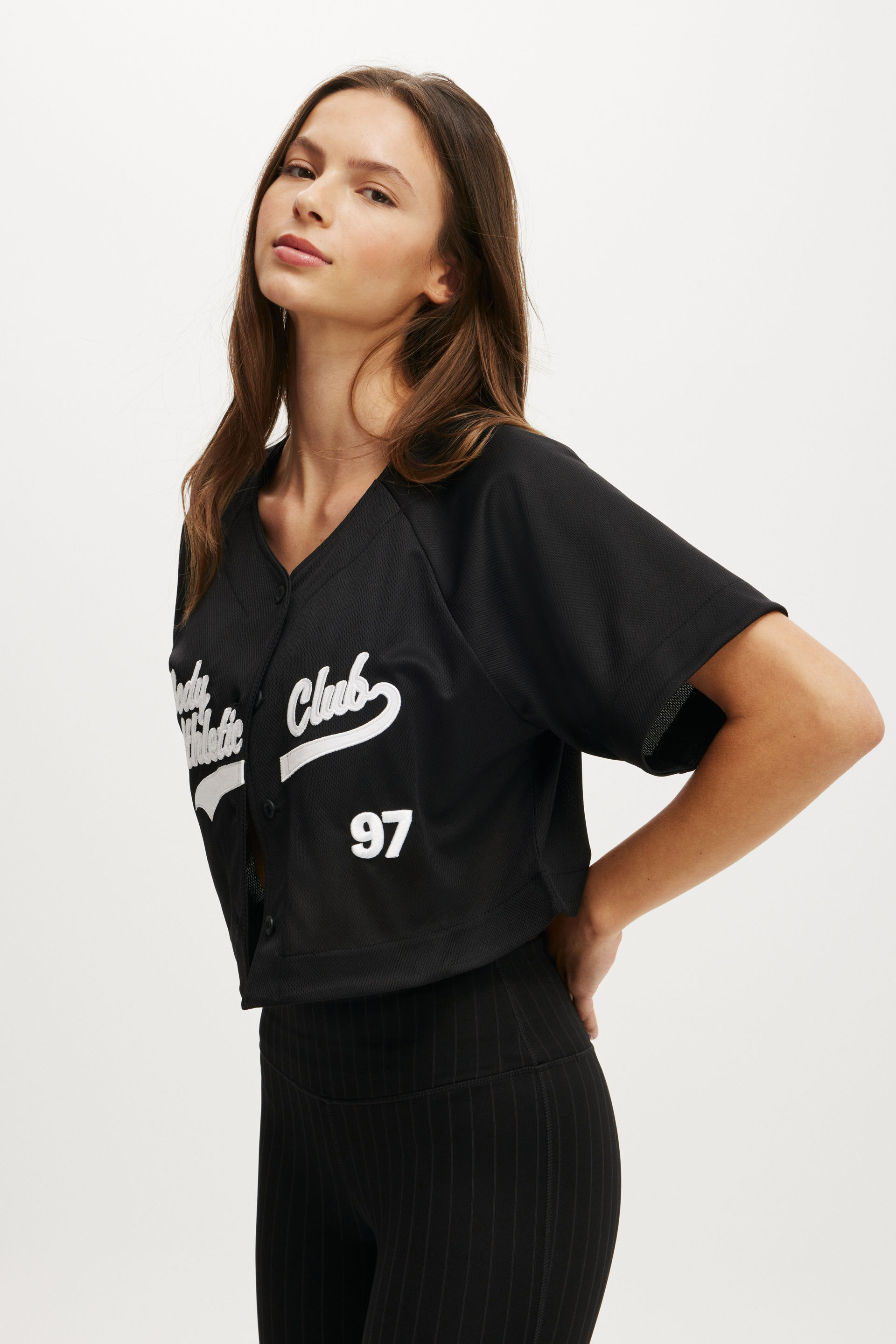 Active Mesh Raglan Graphic Tee black/white