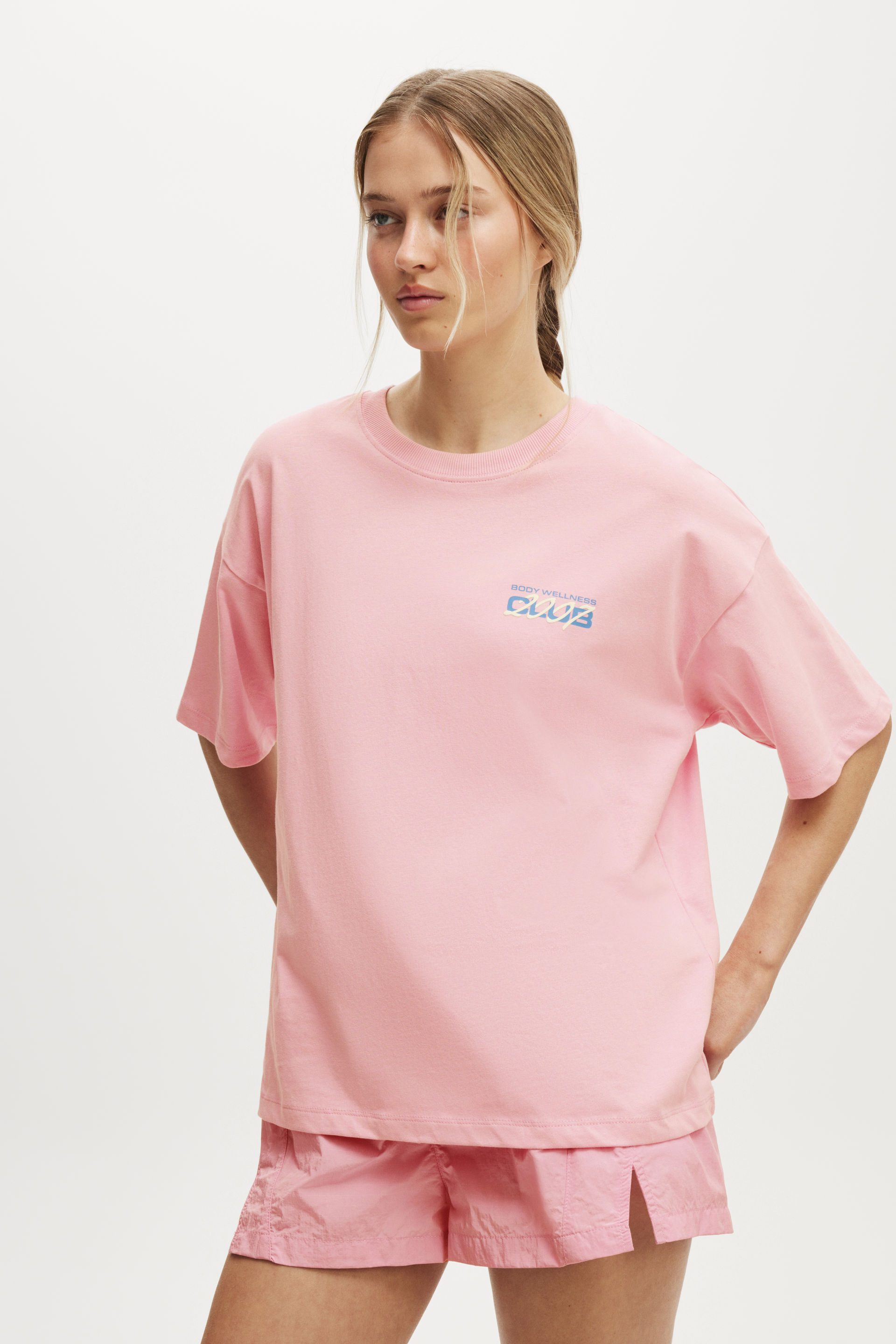 Active Graphic Tee pink lavender/bwc interlaced