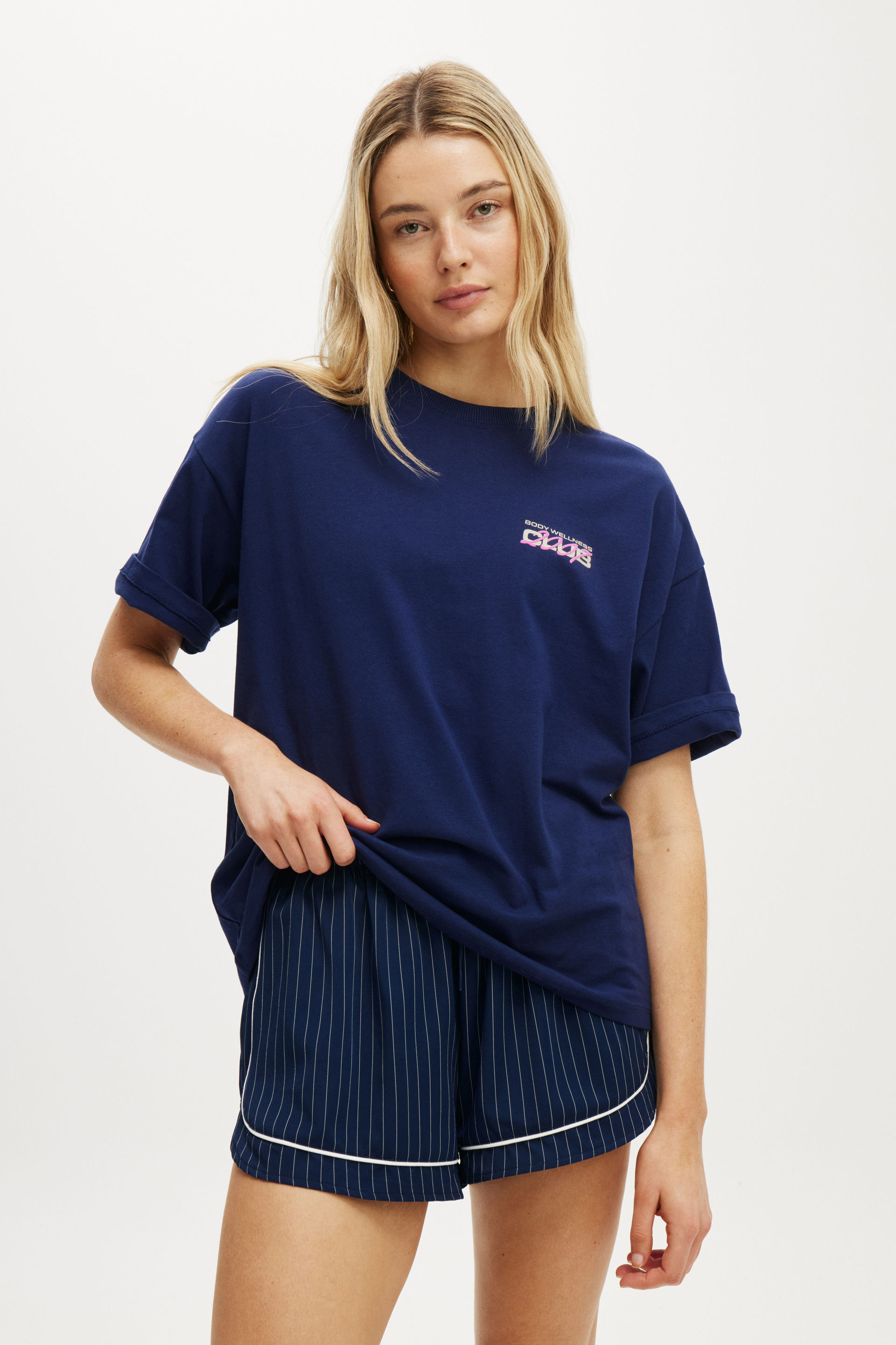 Active Graphic Tee heritage blue/bwc interlaced