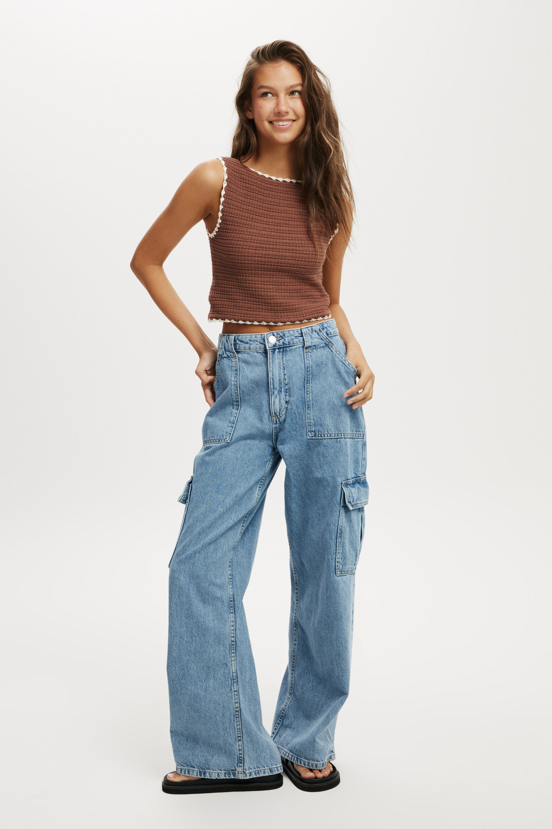 Relaxed Cargo Jean cleanwater blue