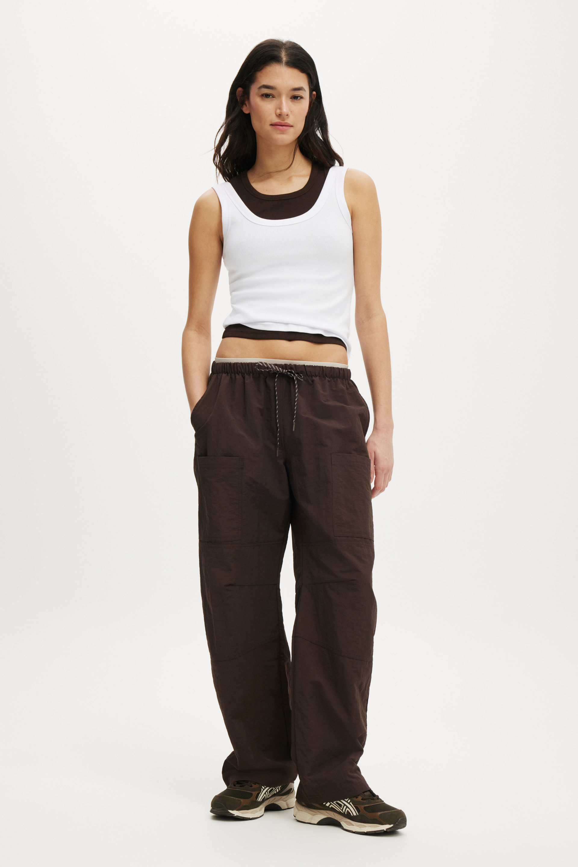 Barrel Leg Woven Pant french roast