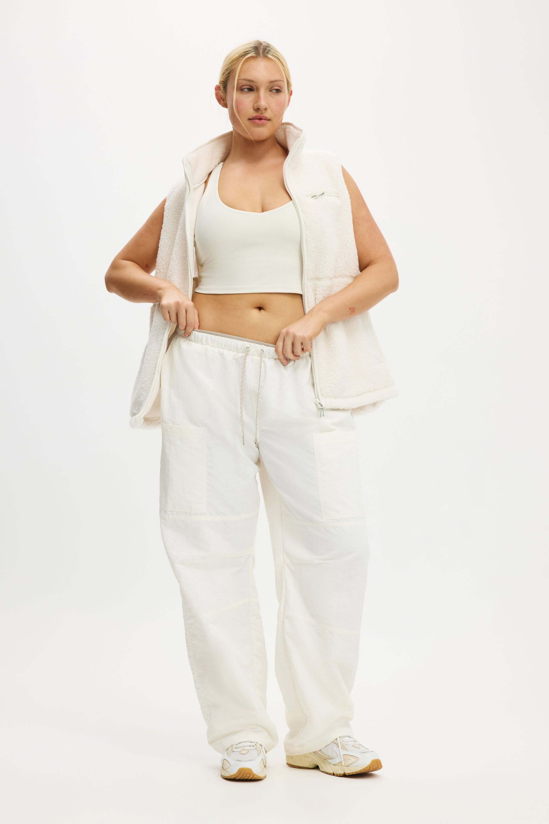 Barrel Leg Woven Pant coconut milk
