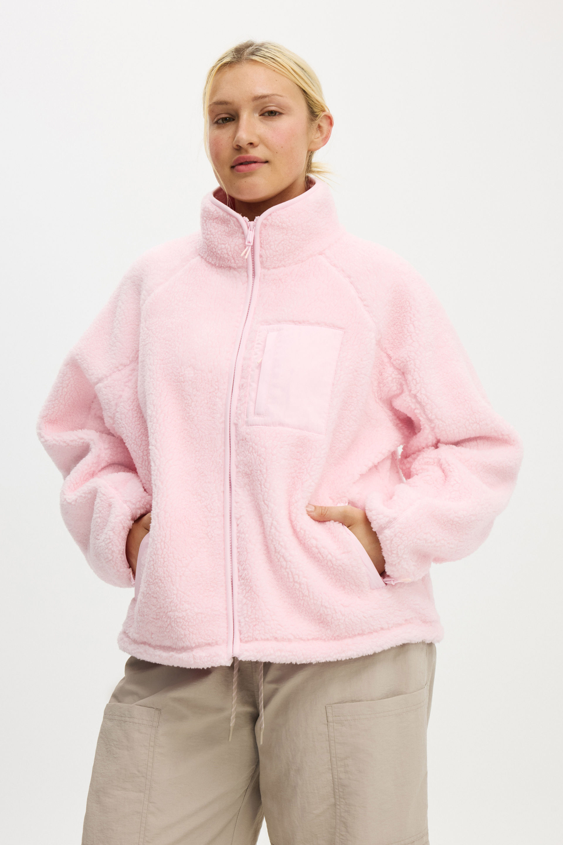 Trail Sherpa Zip Through cherry dream