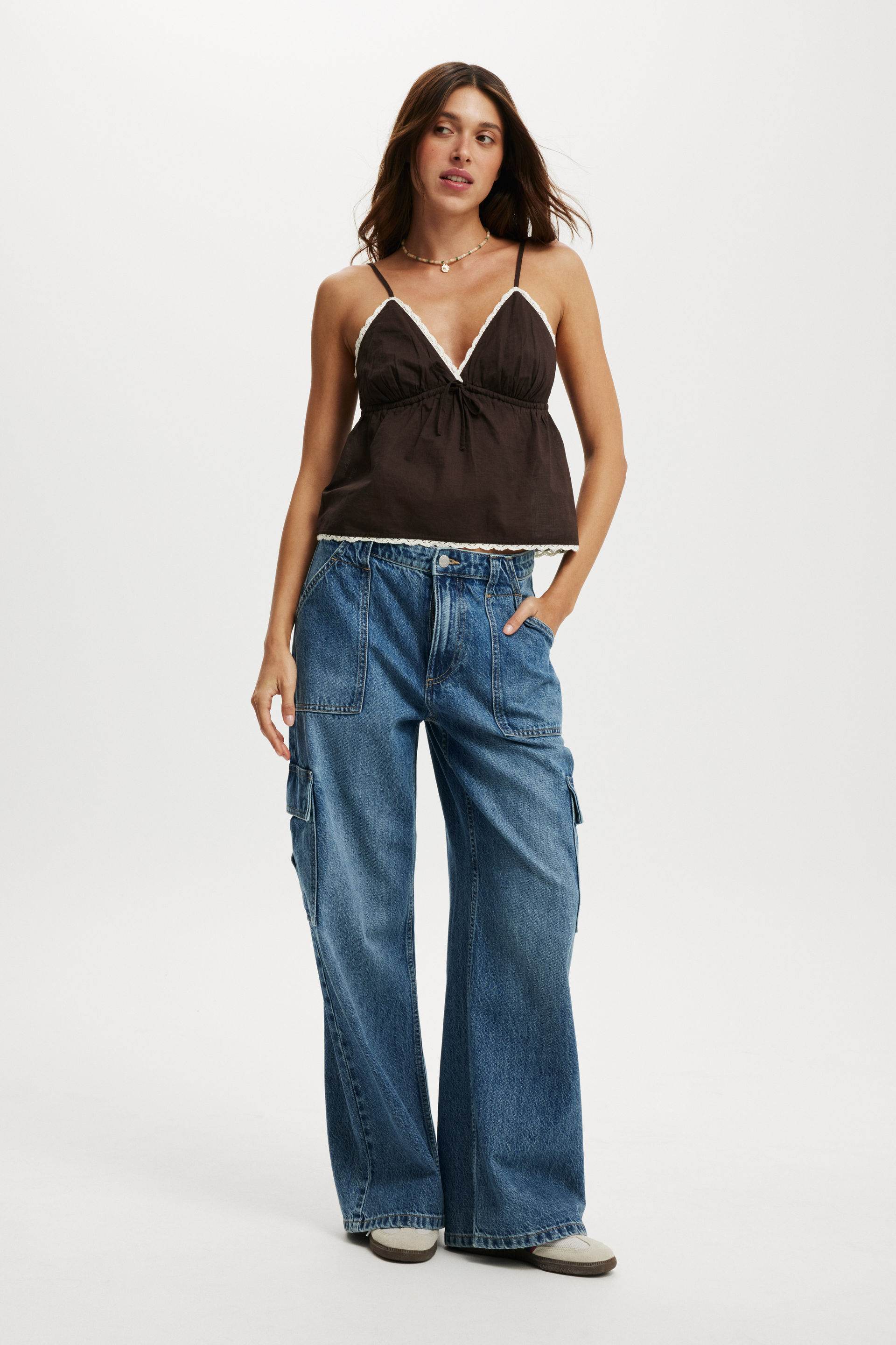 Relaxed Cargo Jean tidal blue