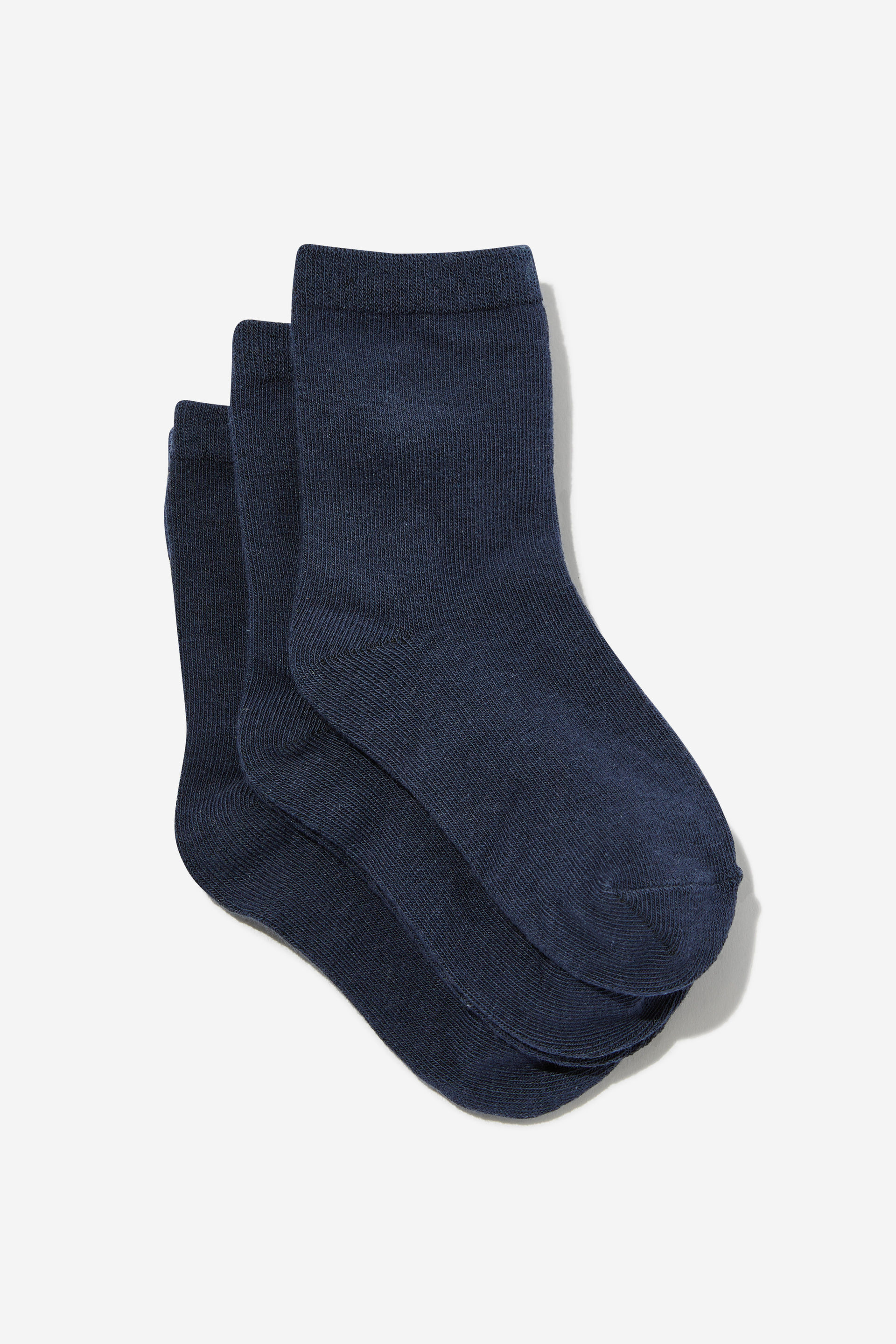 Kids 3Pk Crew Socks indigo