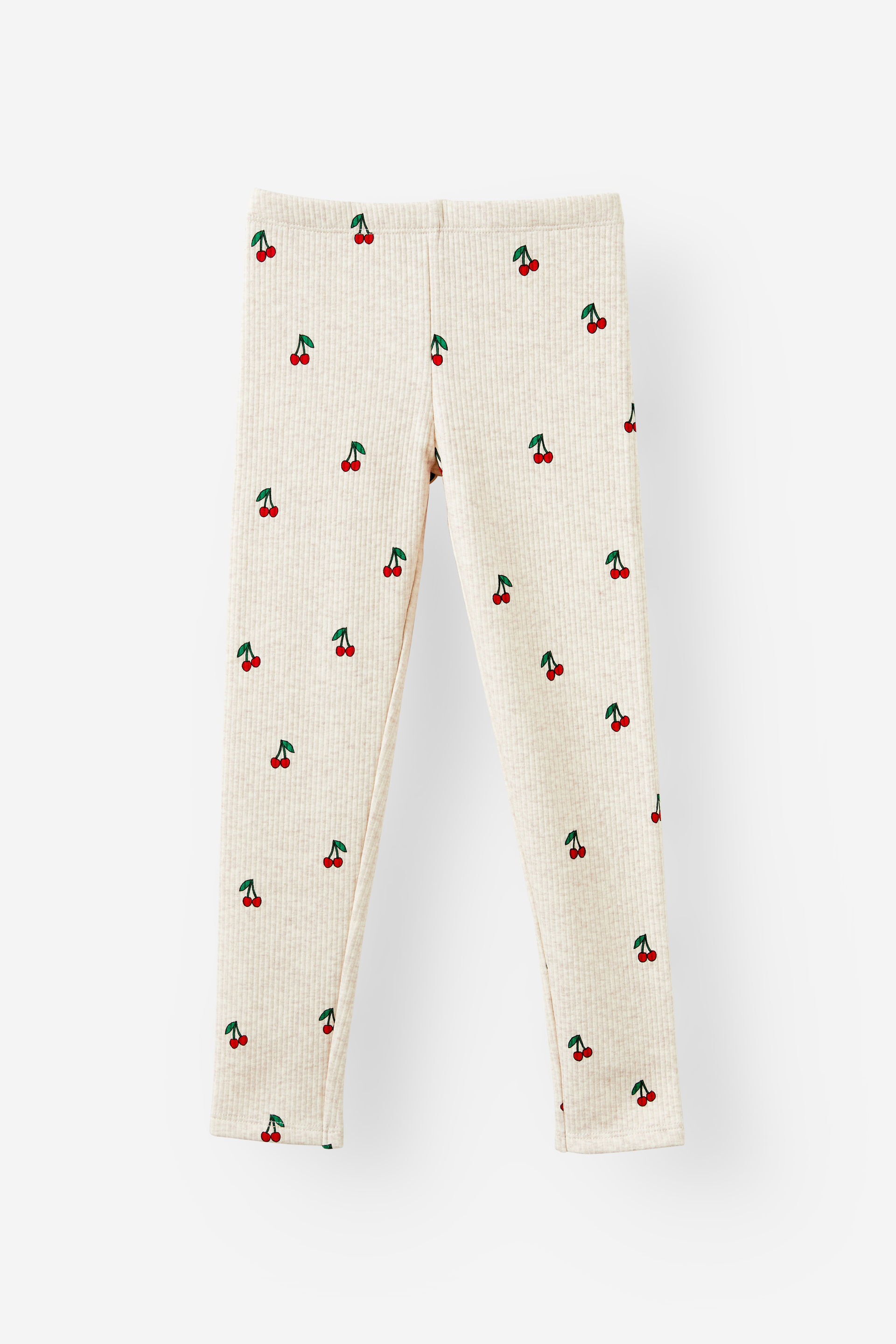 Fleece Legging oatmeal marle/cherries