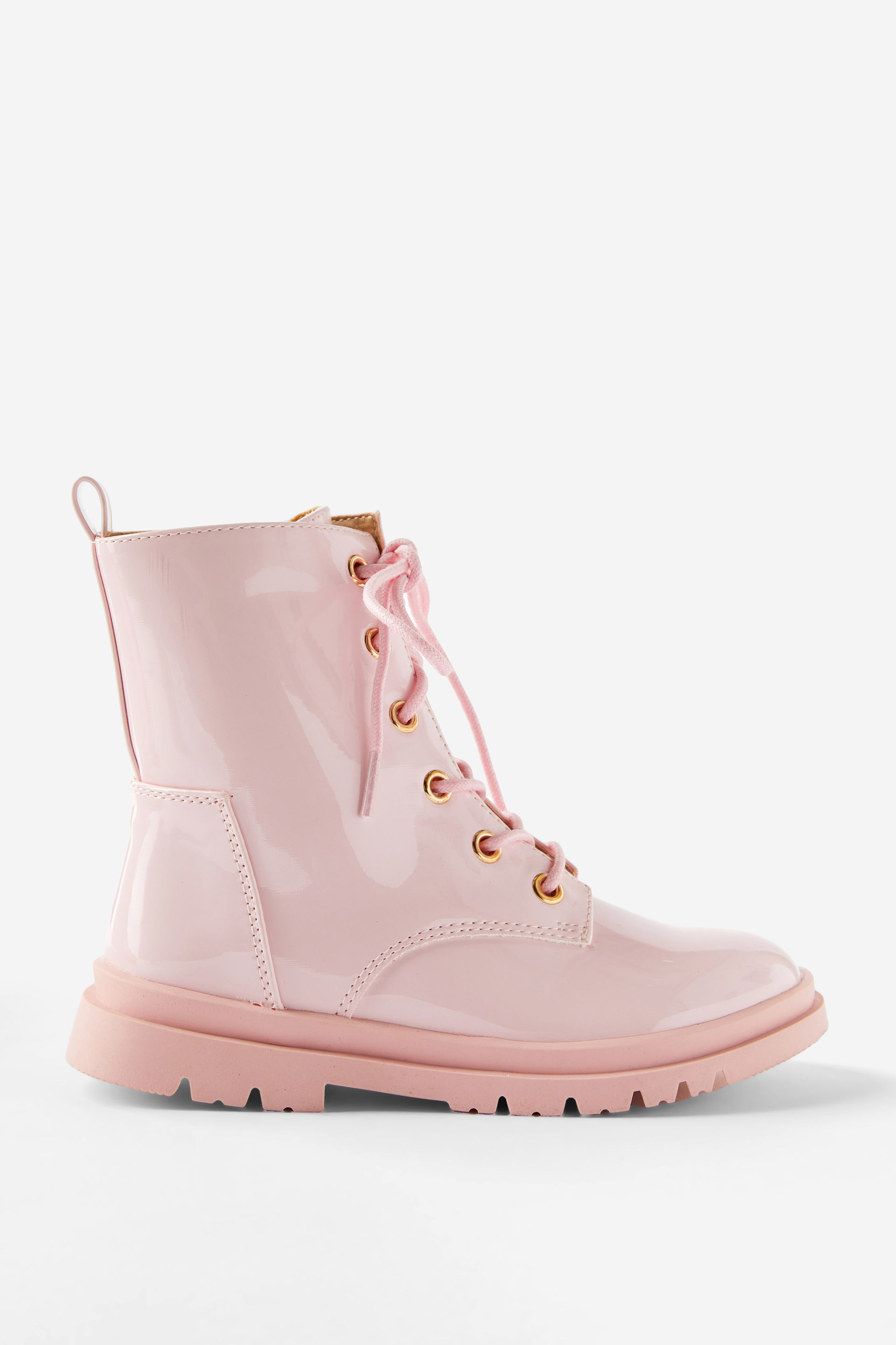 Combat Lug Boot fairy pink patent