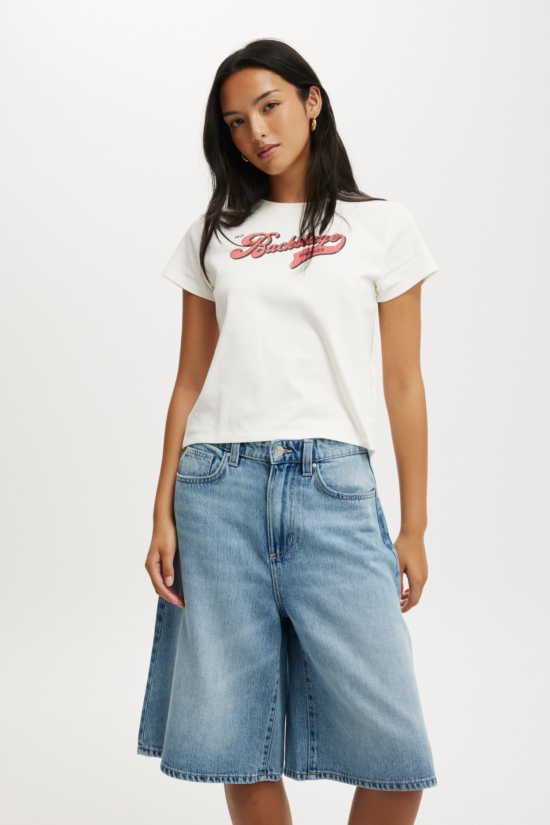 Lyocell Wide Denim Jort blue cove
