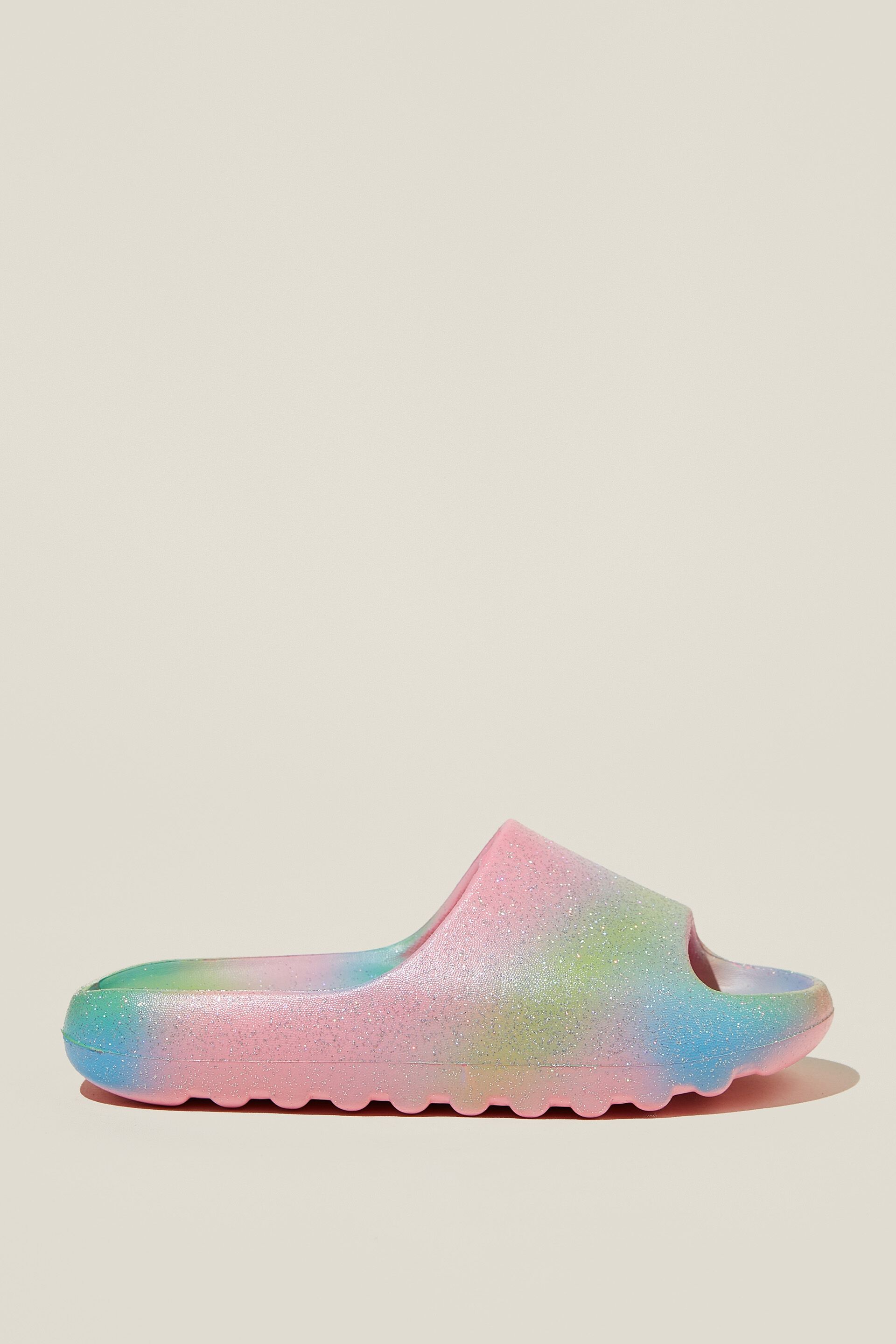 Sunny Beach Slide rainbow glitter