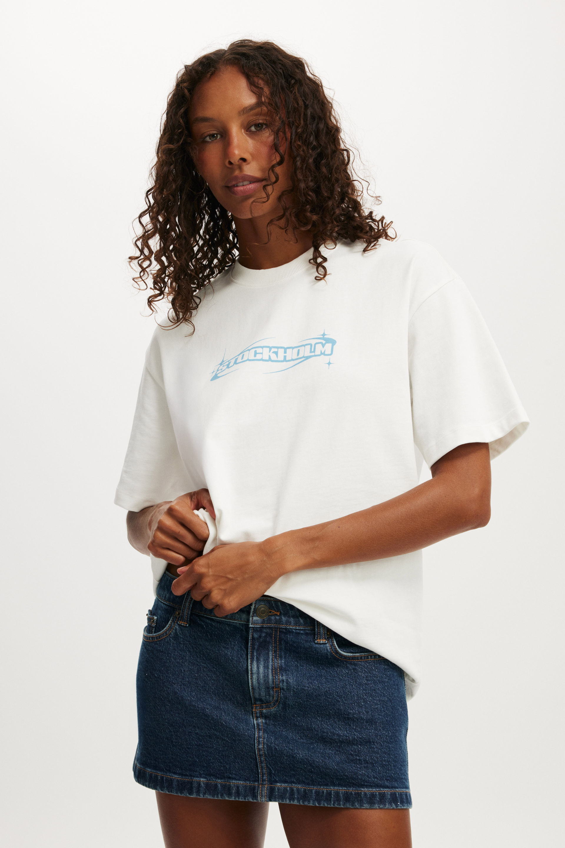 The Premium Boxy Graphic Tee stockholm / vintage white