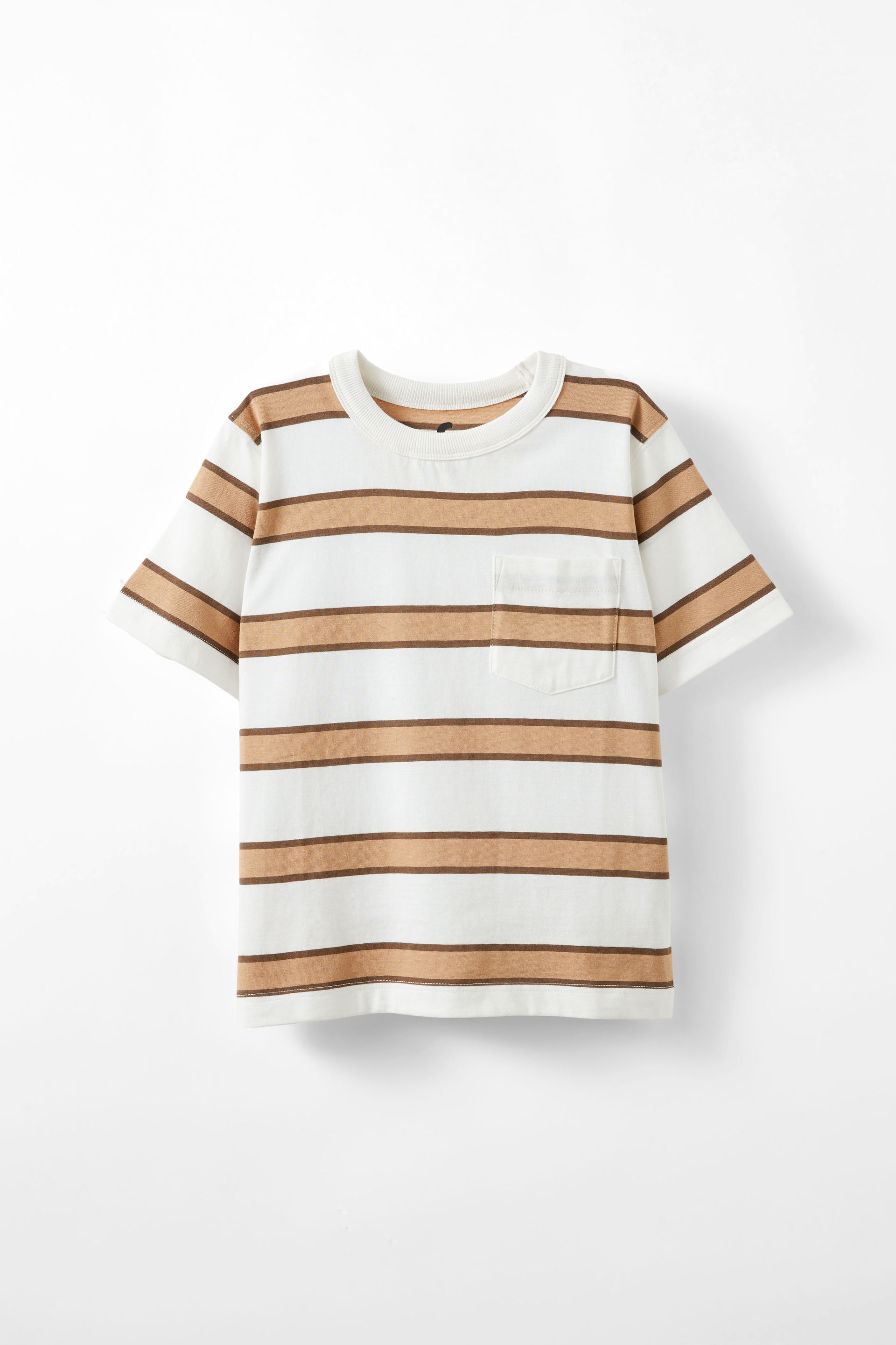 The Essential Short Sleeve Tee vanilla/hot choccy/taupy brown stripe