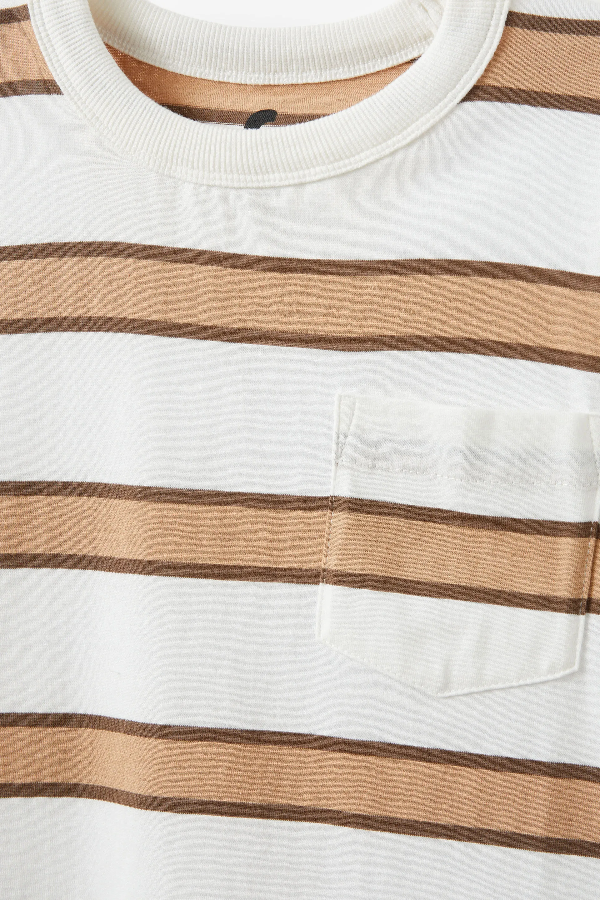The Essential Short Sleeve Tee vanilla/hot choccy/taupy brown stripe