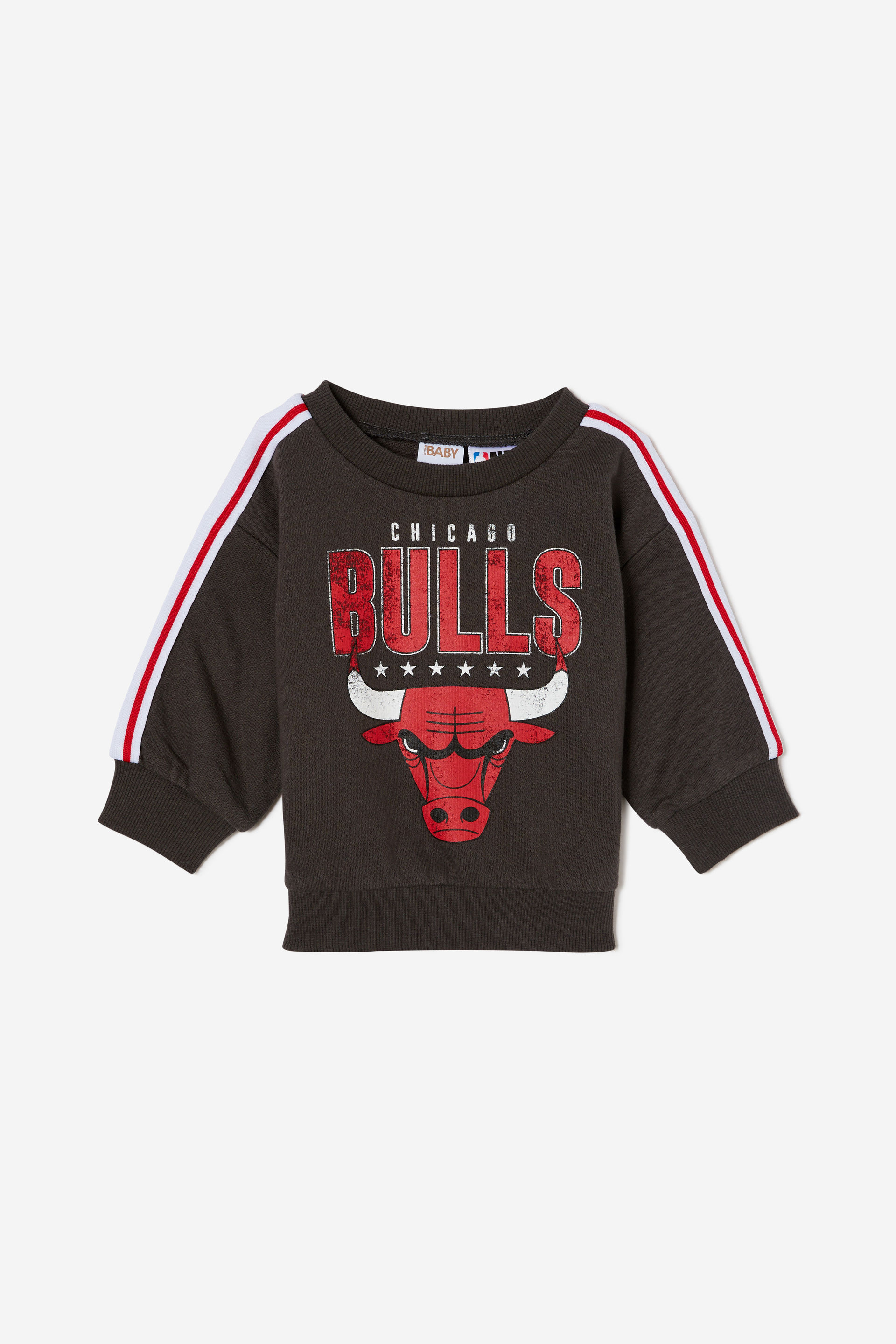 NBA Drop Shoulder Sweater lcn nba phantom/bulls face stripe