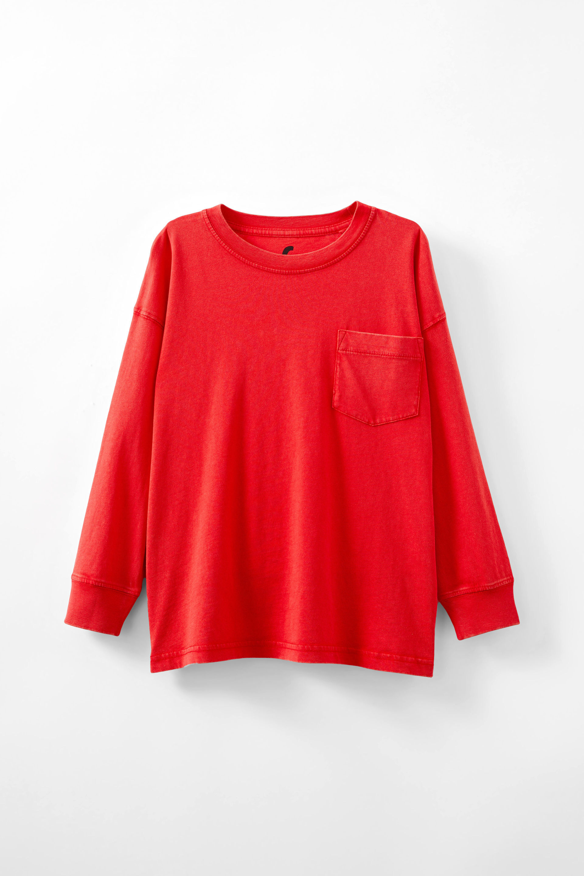 The Essential Long Sleeve Tee varsity red wash