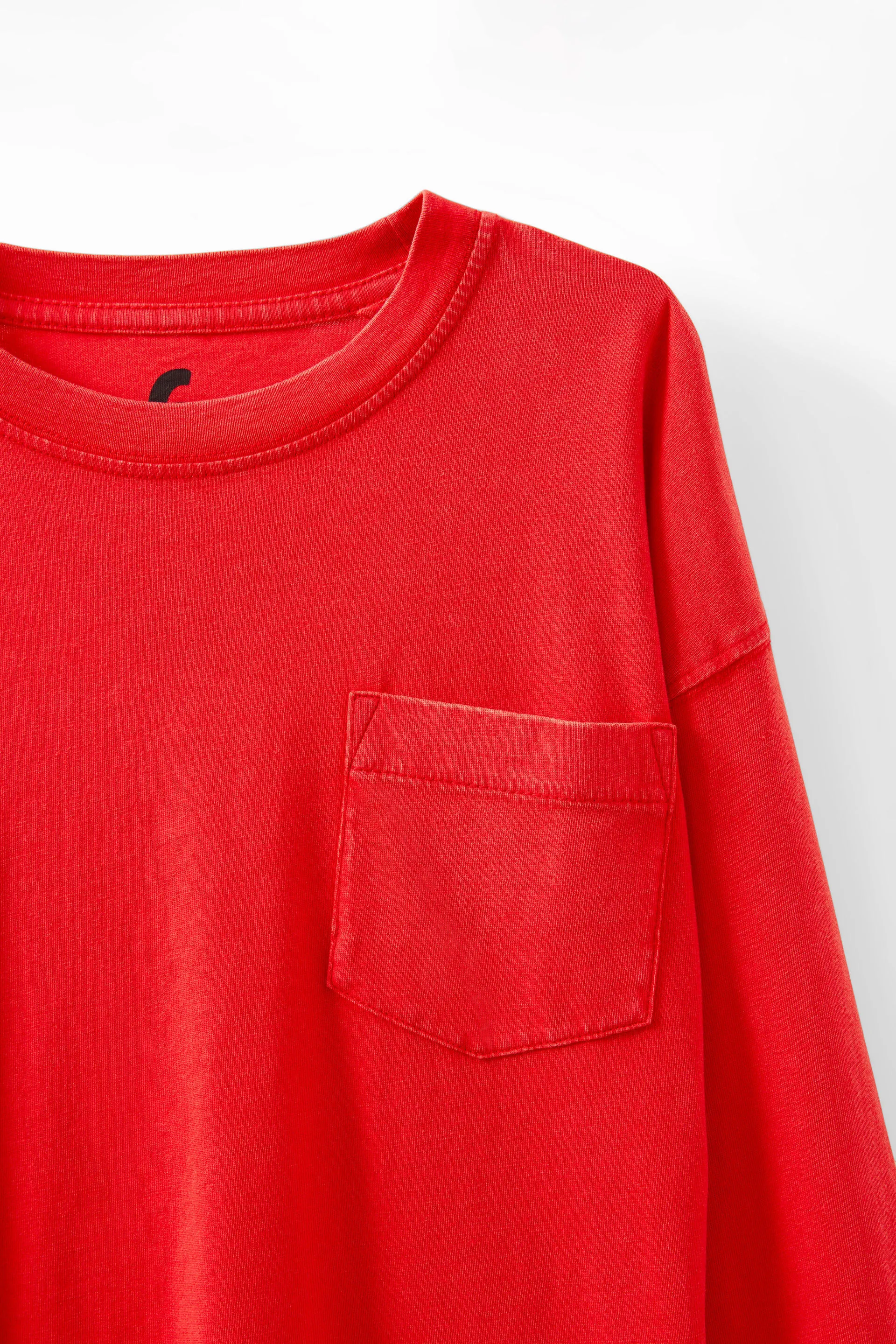 The Essential Long Sleeve Tee varsity red wash