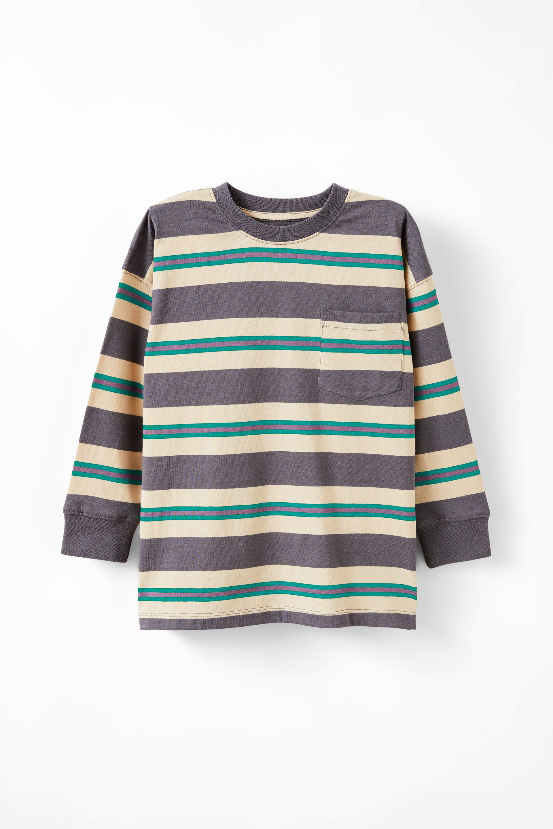 The Essential Long Sleeve Tee rabbit grey/multi stripe