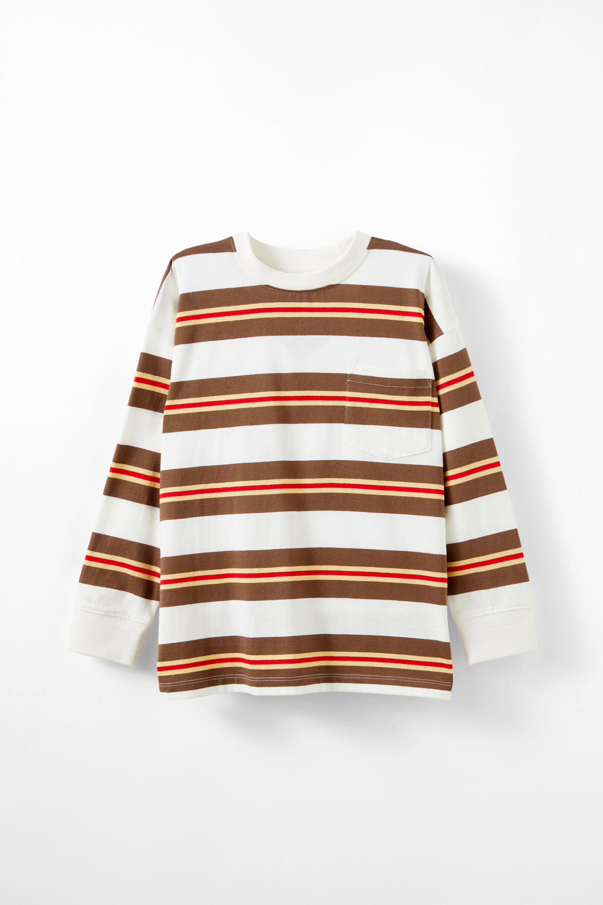 The Essential Long Sleeve Tee vanilla/hot choccy/pansy/varsity red stripe