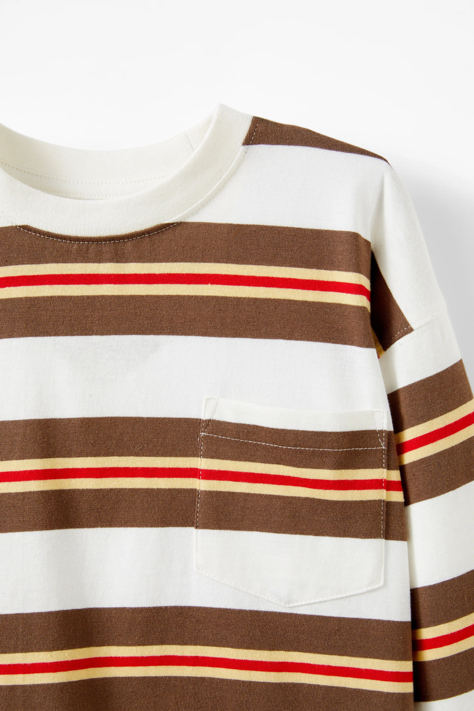 The Essential Long Sleeve Tee vanilla/hot choccy/pansy/varsity red stripe