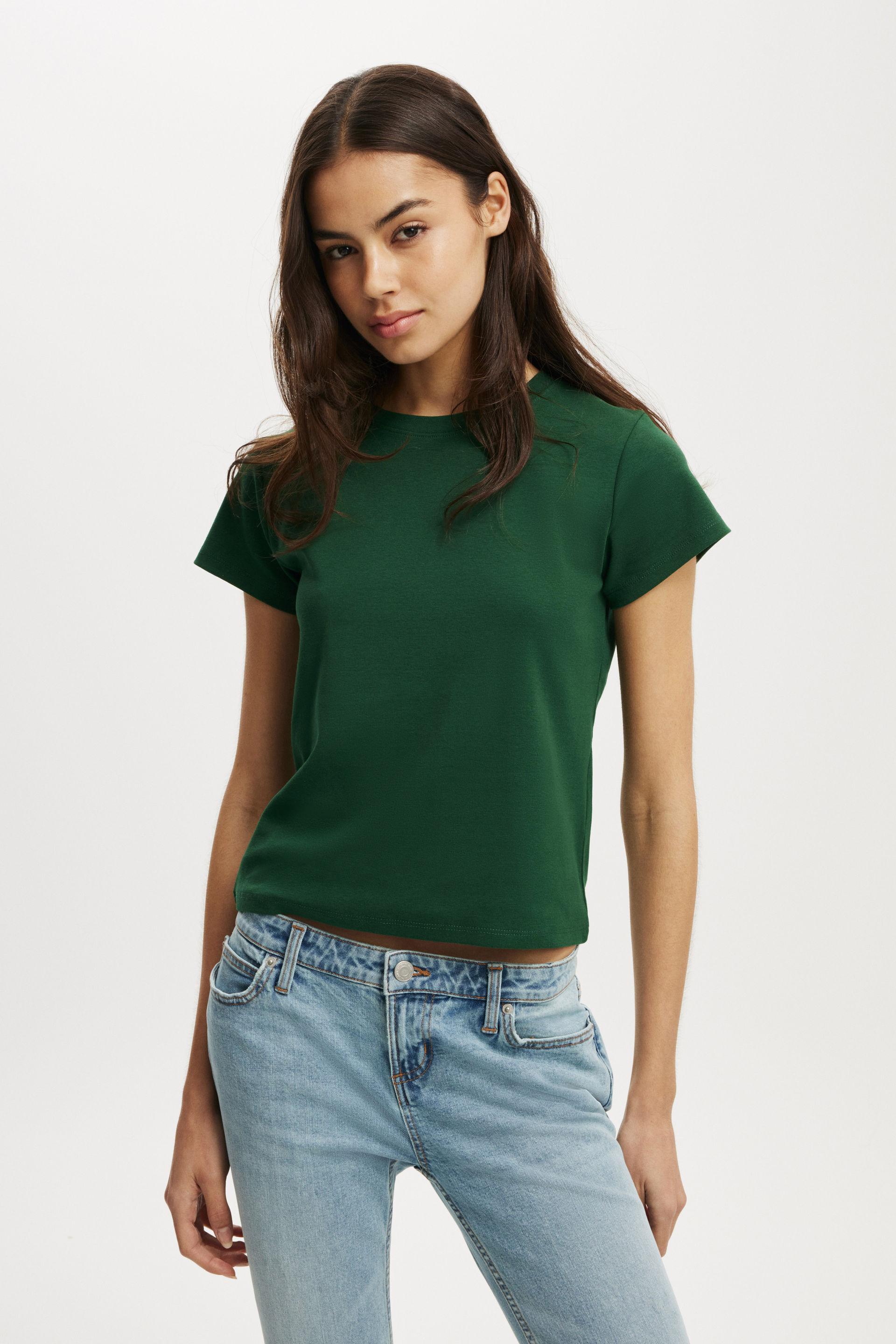 90S Baby Tee heritage green