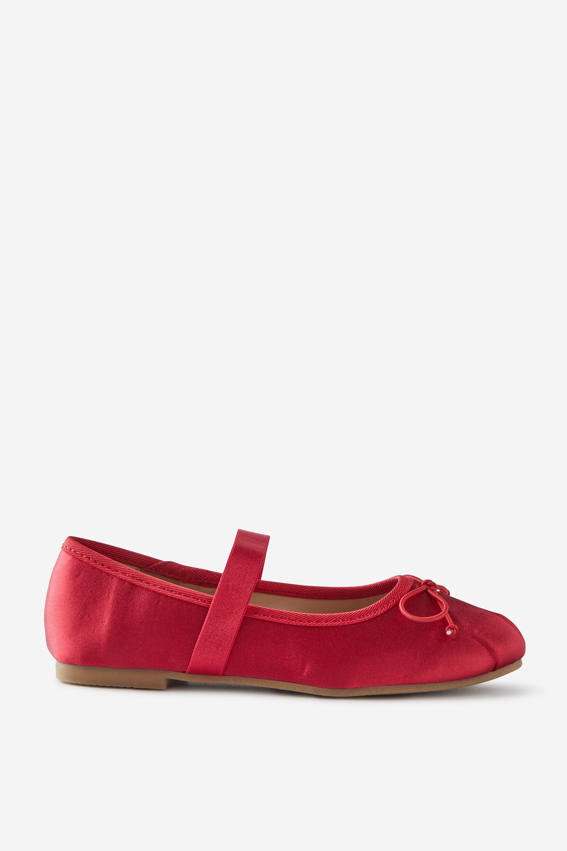 Olivia Ballet Flat varsity red satin