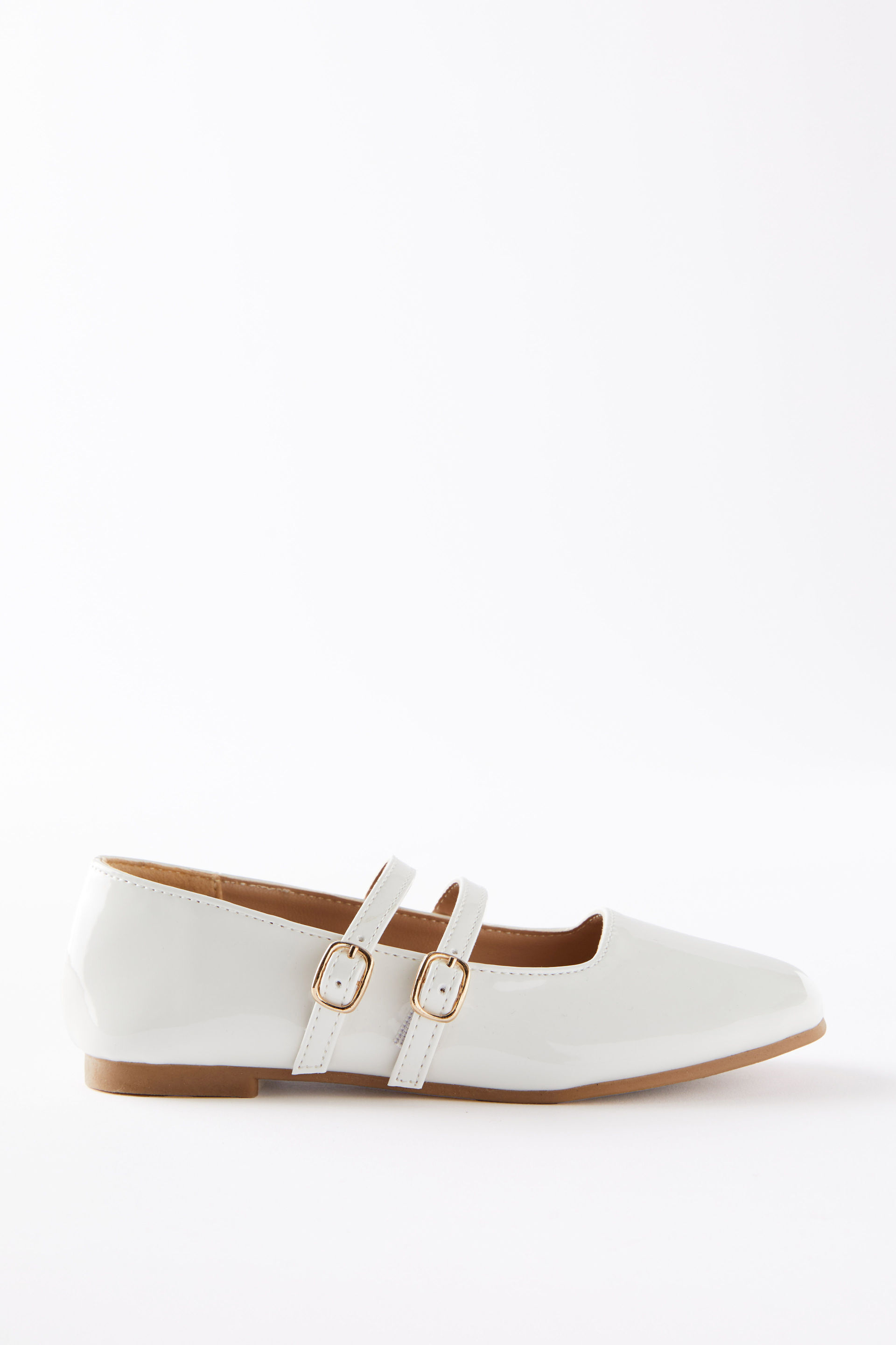 Olivia Ballet Flat white patent/square toe