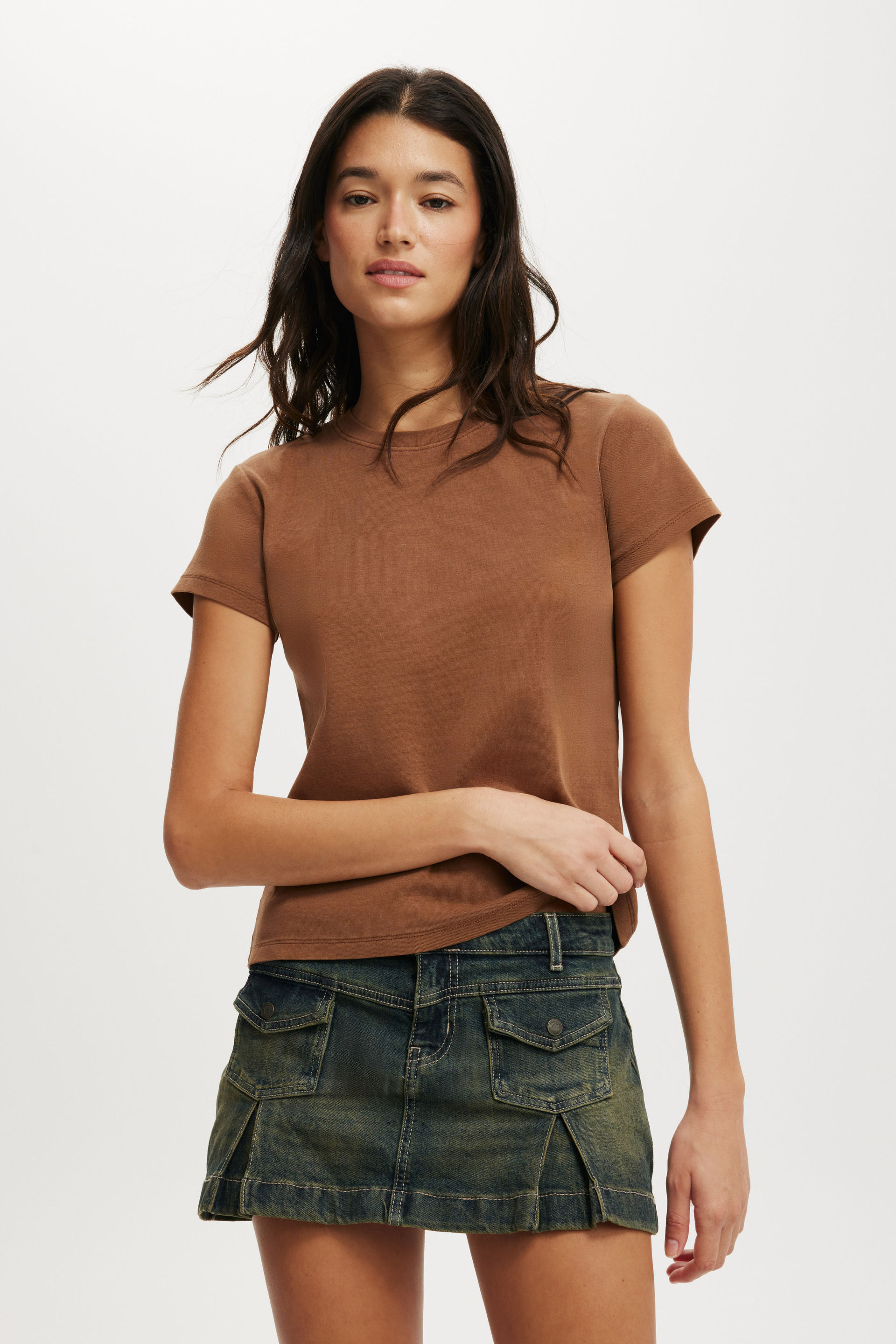 90S Baby Tee washed walnut
