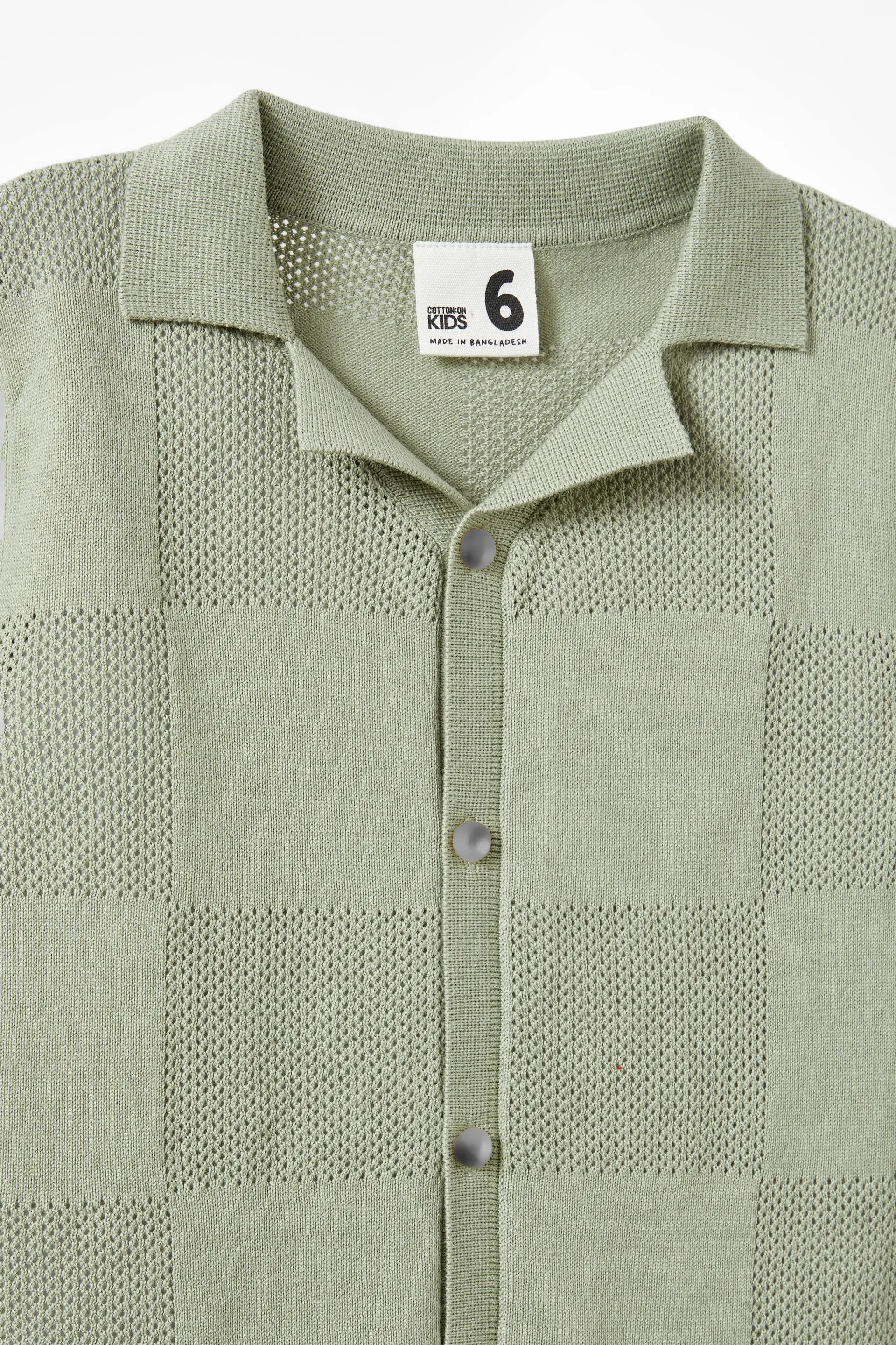Knitted Short Sleeve Shirt deep sage