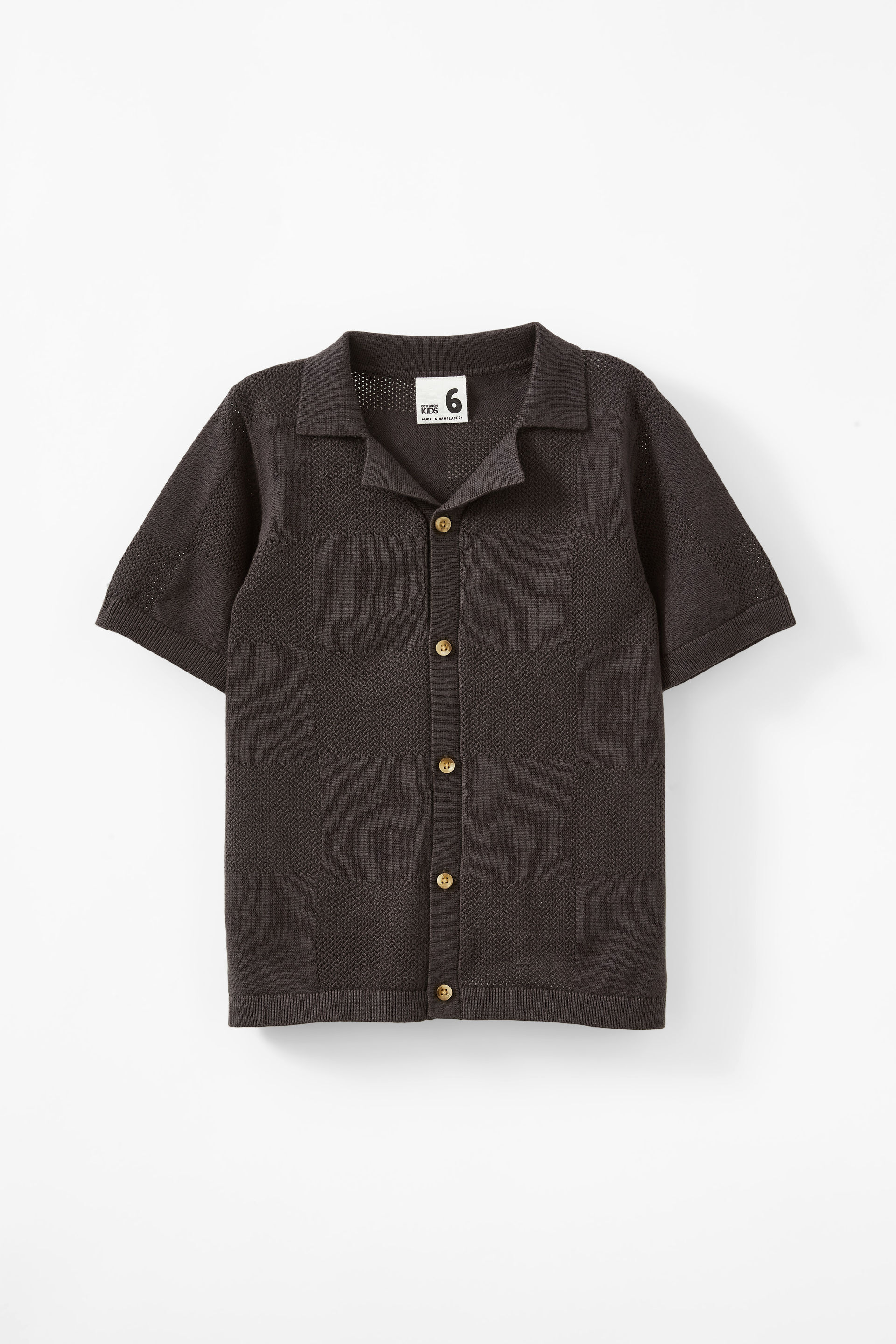Knitted Short Sleeve Shirt phantom