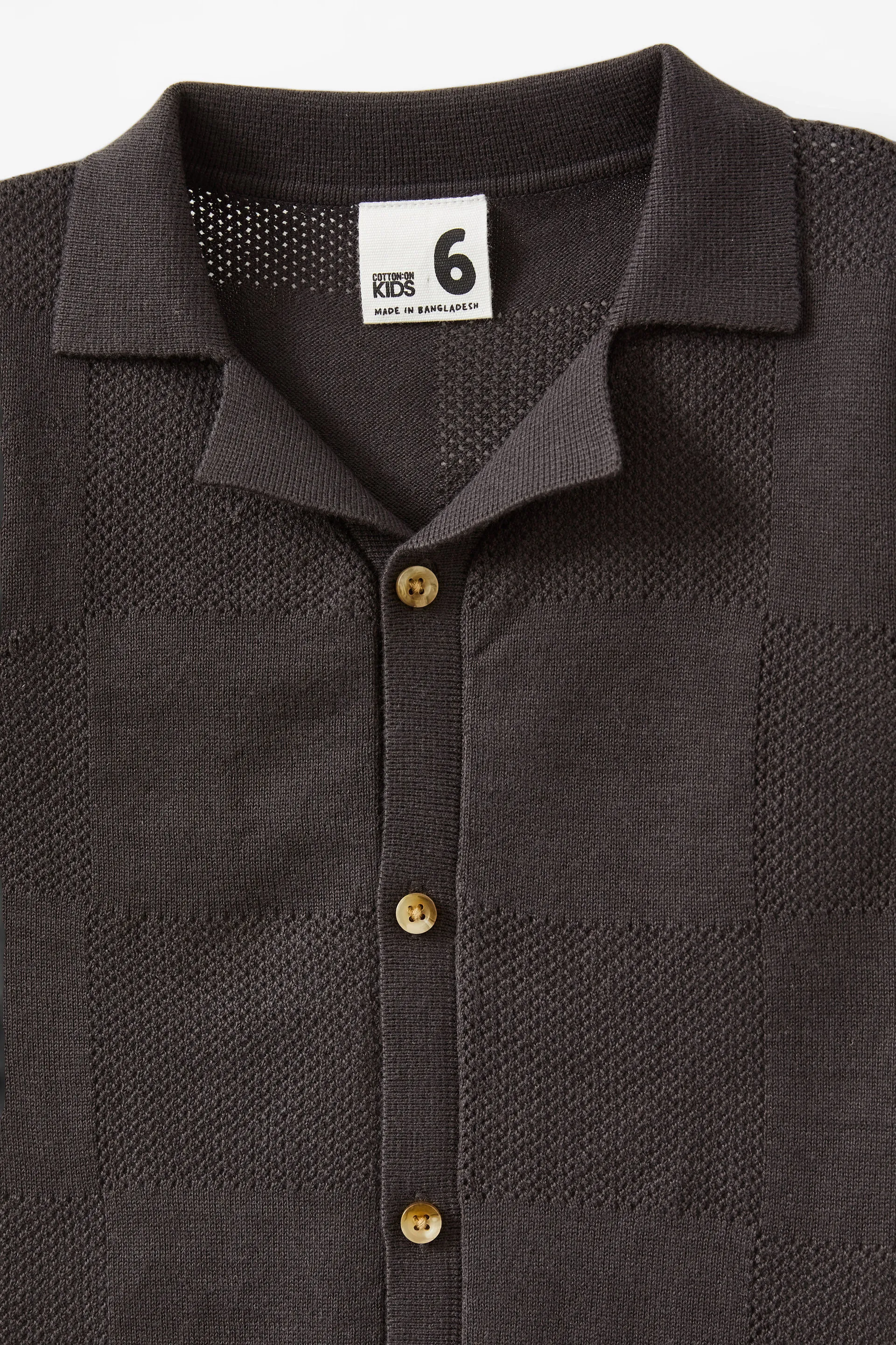Knitted Short Sleeve Shirt phantom