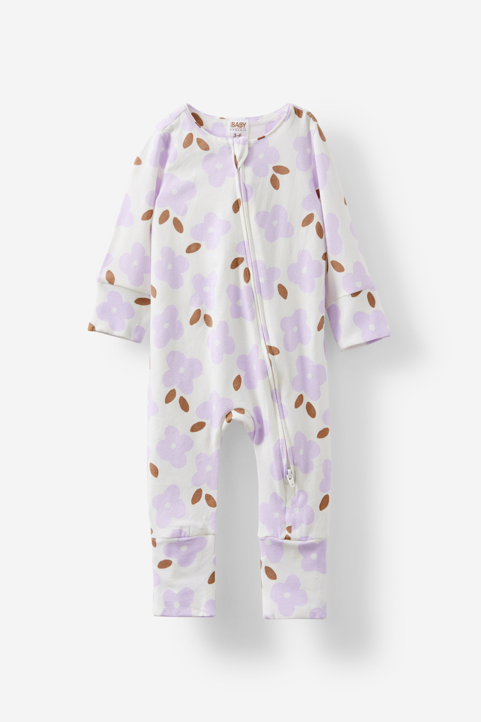 The Billie Long Sleeve Zip Romper vanilla/poppy floral