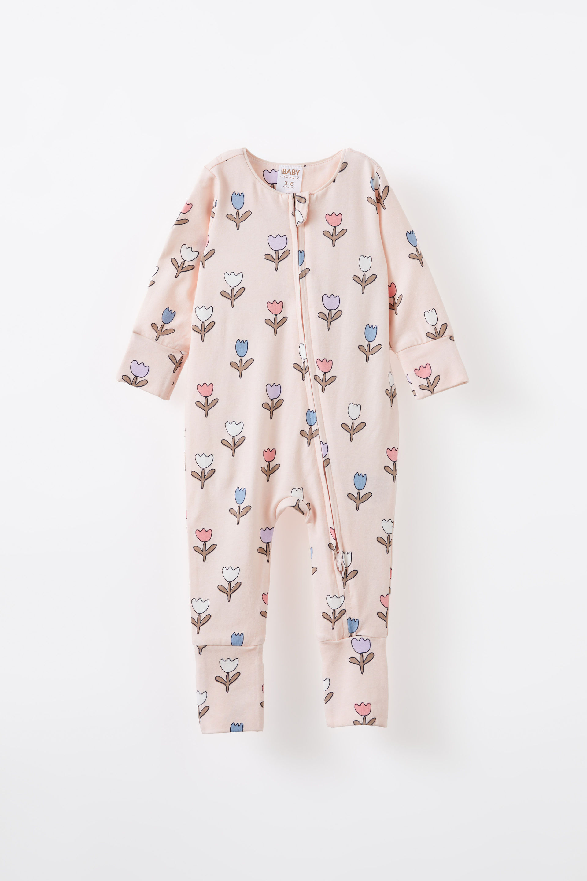 The Billie Long Sleeve Zip Romper pink pearl/tahlia tulip