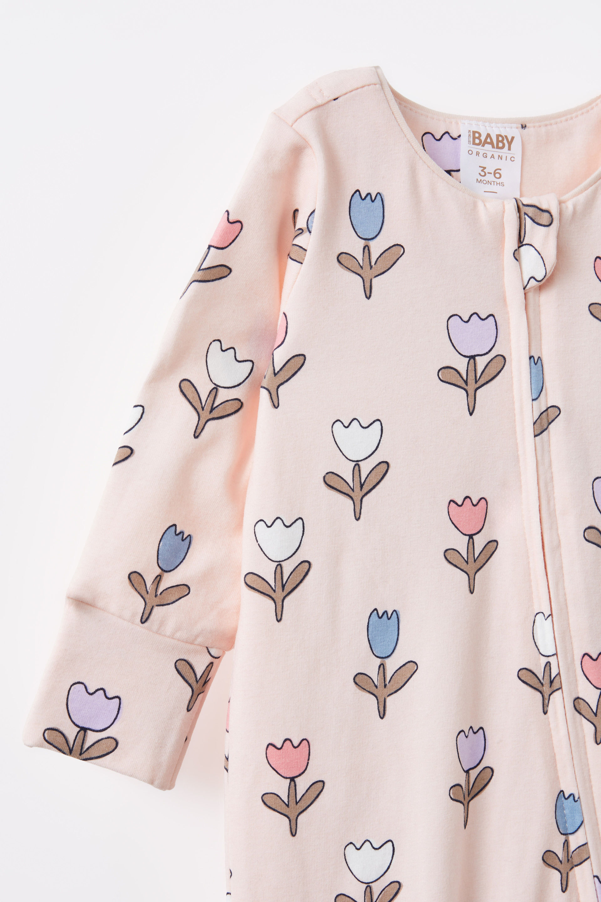 The Billie Long Sleeve Zip Romper pink pearl/tahlia tulip
