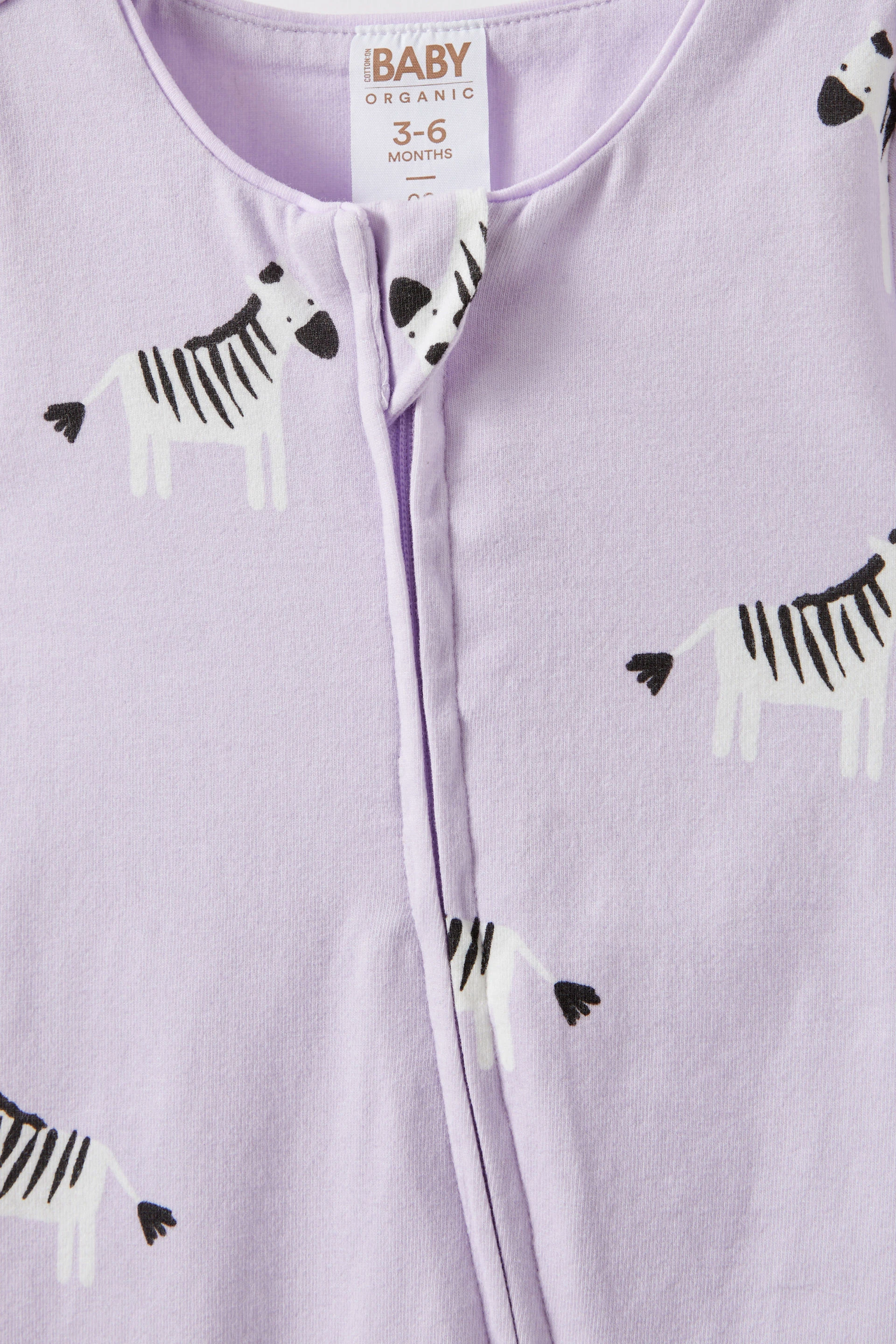 The Billie Long Sleeve Zip Romper vintage lilac/zoe zebra