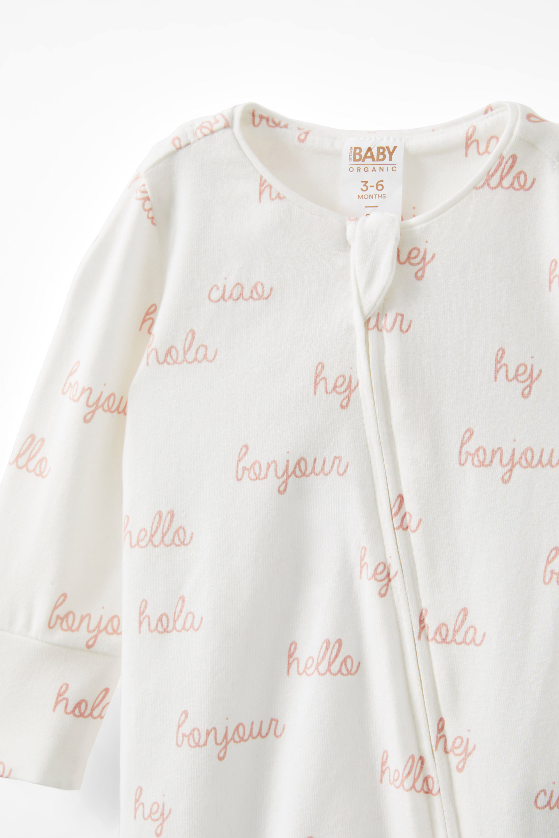 The Billie Long Sleeve Zip Romper vanilla/hello