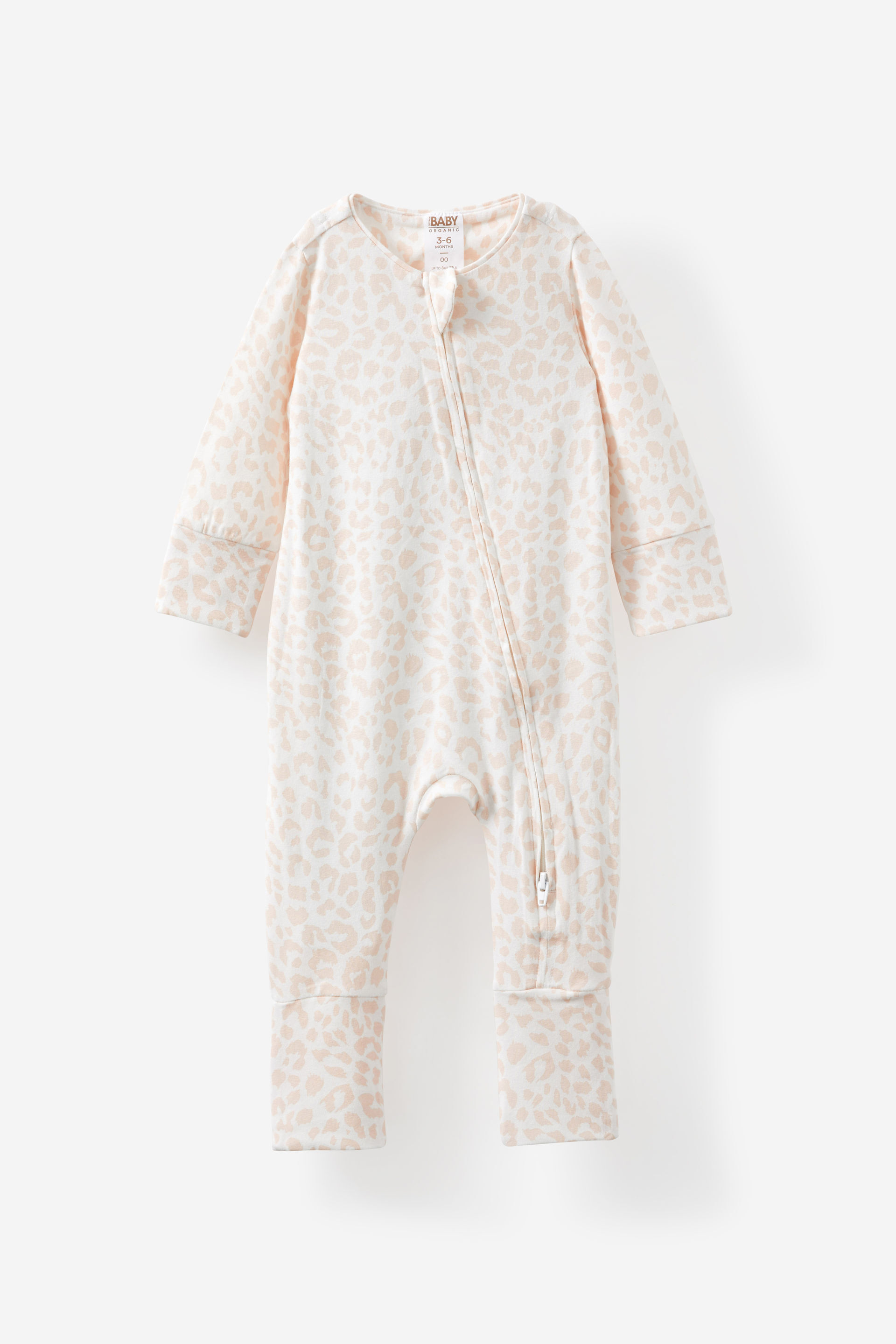 The Billie Long Sleeve Zip Romper pink pearl/ocelot